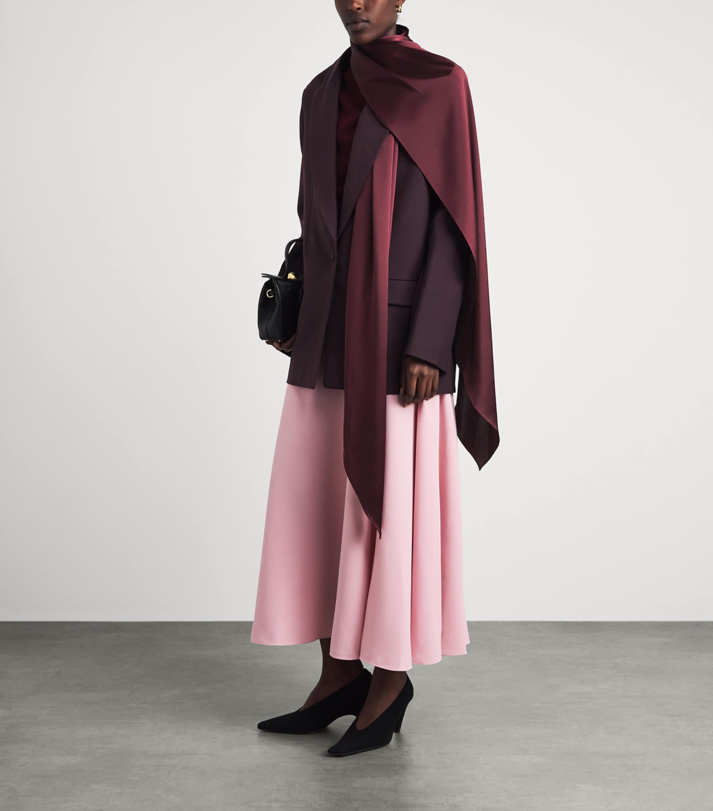Roksanda Womens Wool Scarf-Tie Isabel Blazer Burgundy Image 2