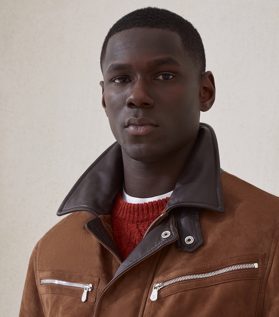 Suede Leather Padded Jacket CWB63 Image 7