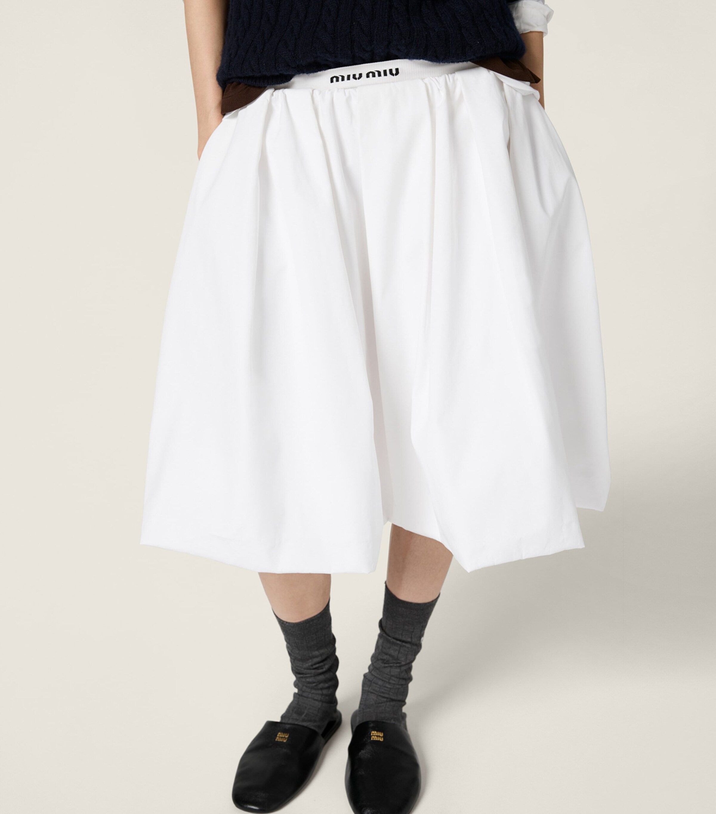 Miu Miu Cotton Poplin Midi Skirt | Harrods DE
