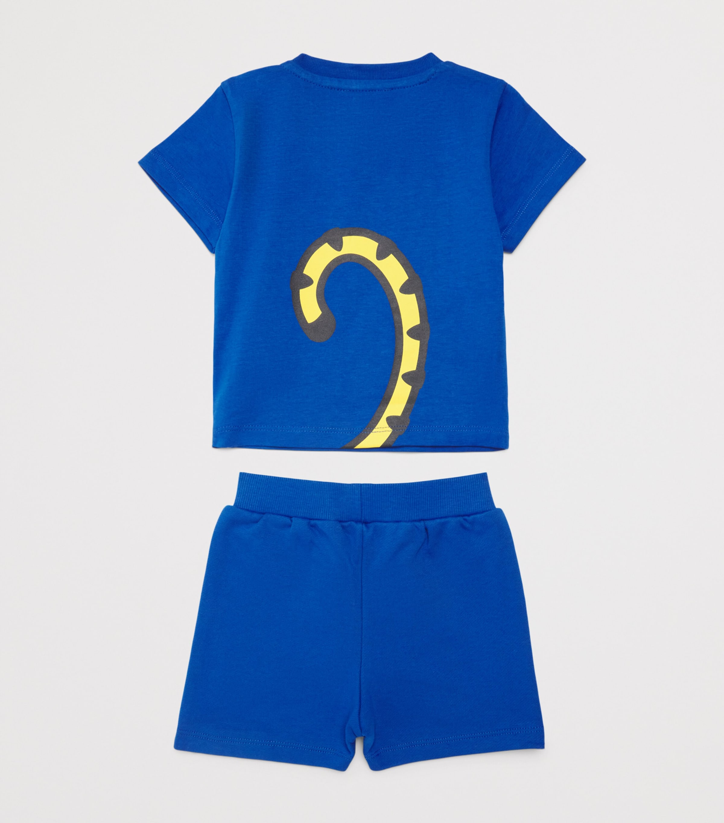 Kenzo Kids Cotton Cartoon Tiger Logo T-Shirt and Shorts Set (6 Months-4 Years) Blue Image 2