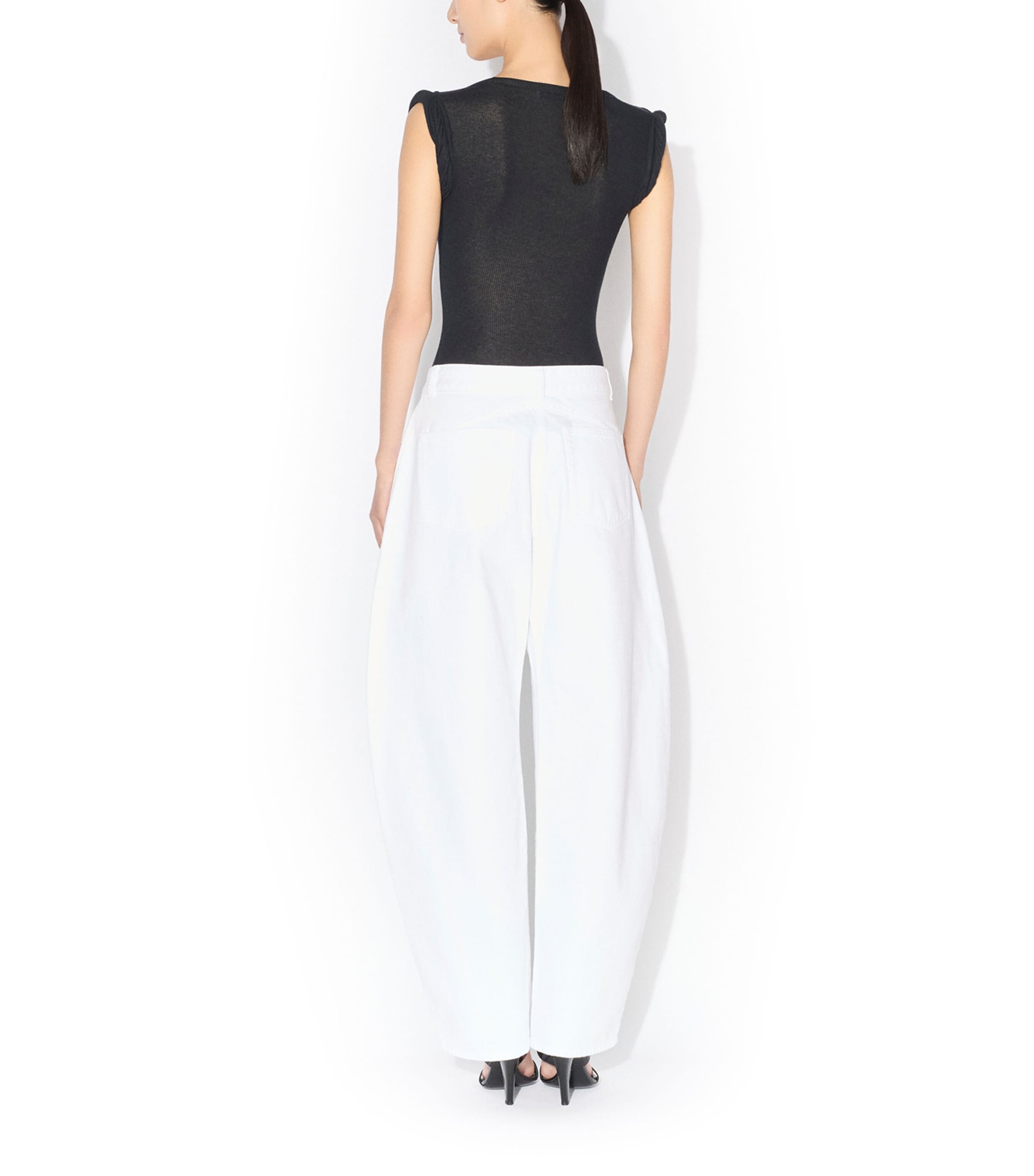 Alaïa Womens Ribbed Bodysuit Noir Image 3