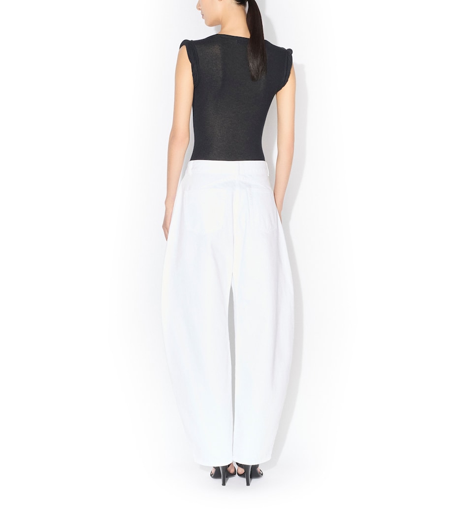 Alaïa Womens Ribbed Bodysuit Noir Image 3