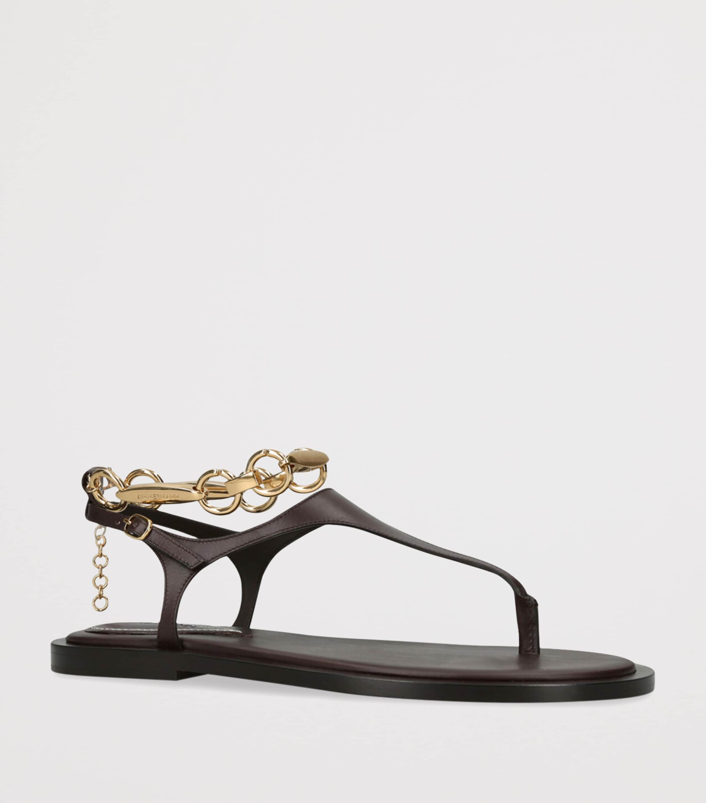 Zimmermann Leather Wild Sandals Dark Brown Image 4