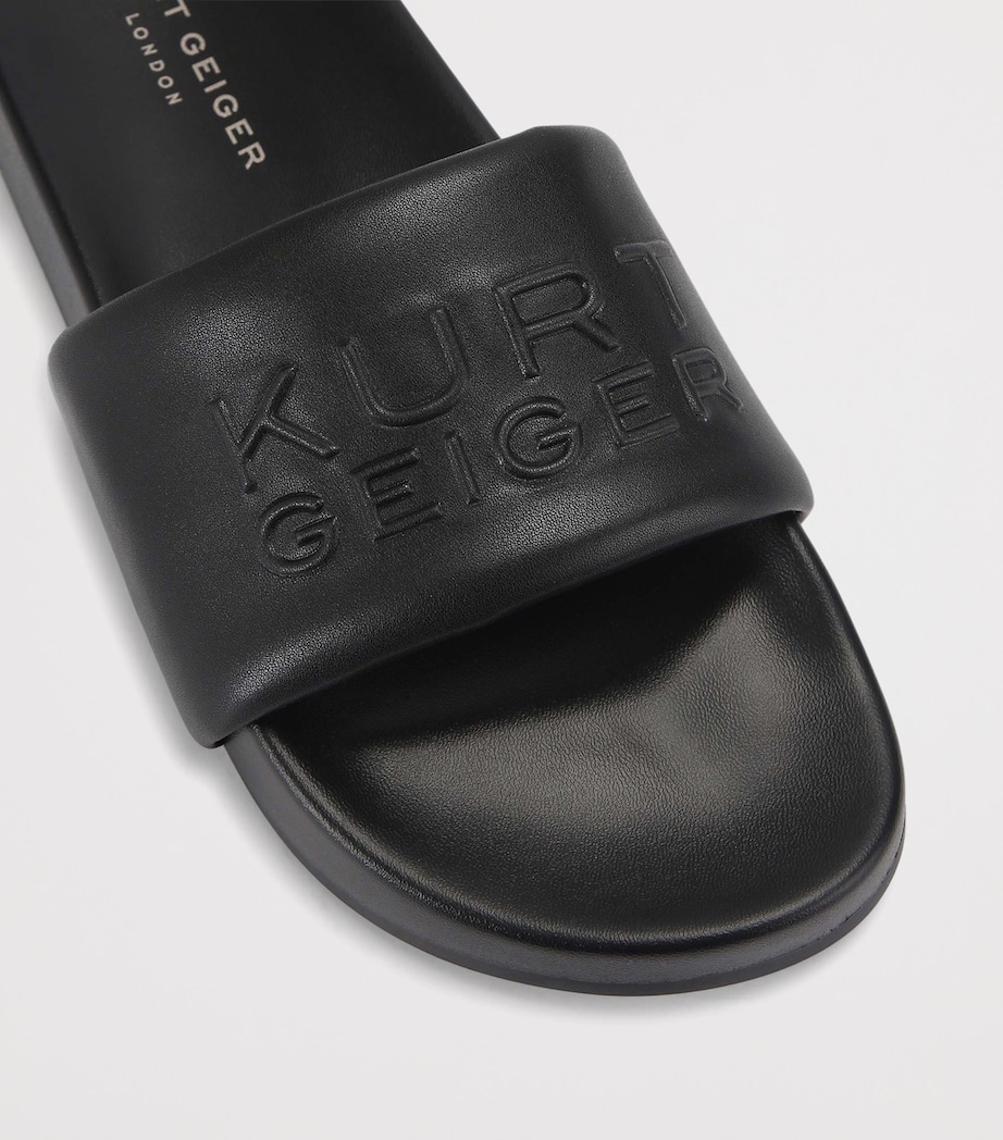 Kurt Geiger London Faux Leather Stacked Slides Black Image 2