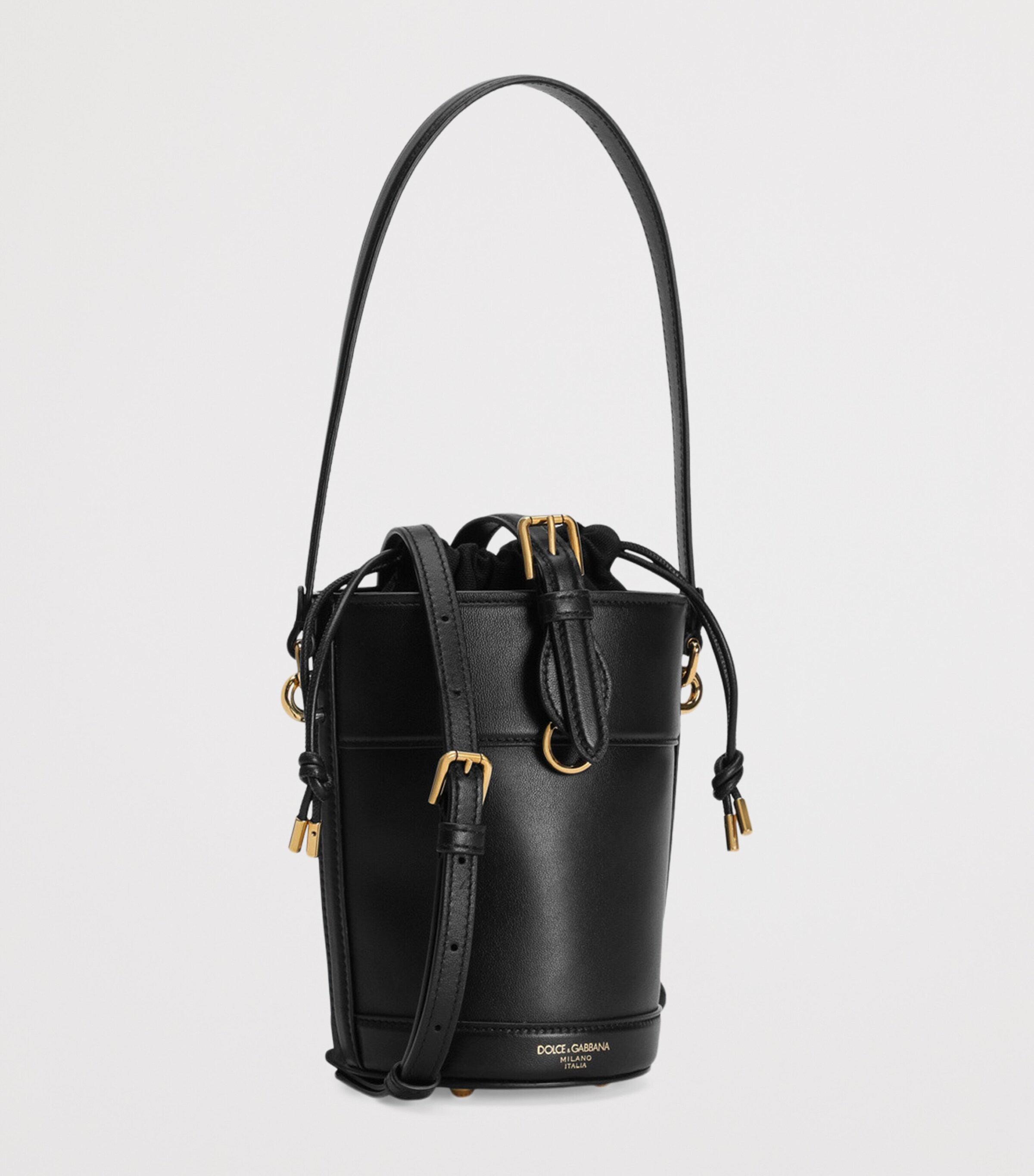 Dolce&Gabbana Leather Capri Bucket Bag Black Image 3