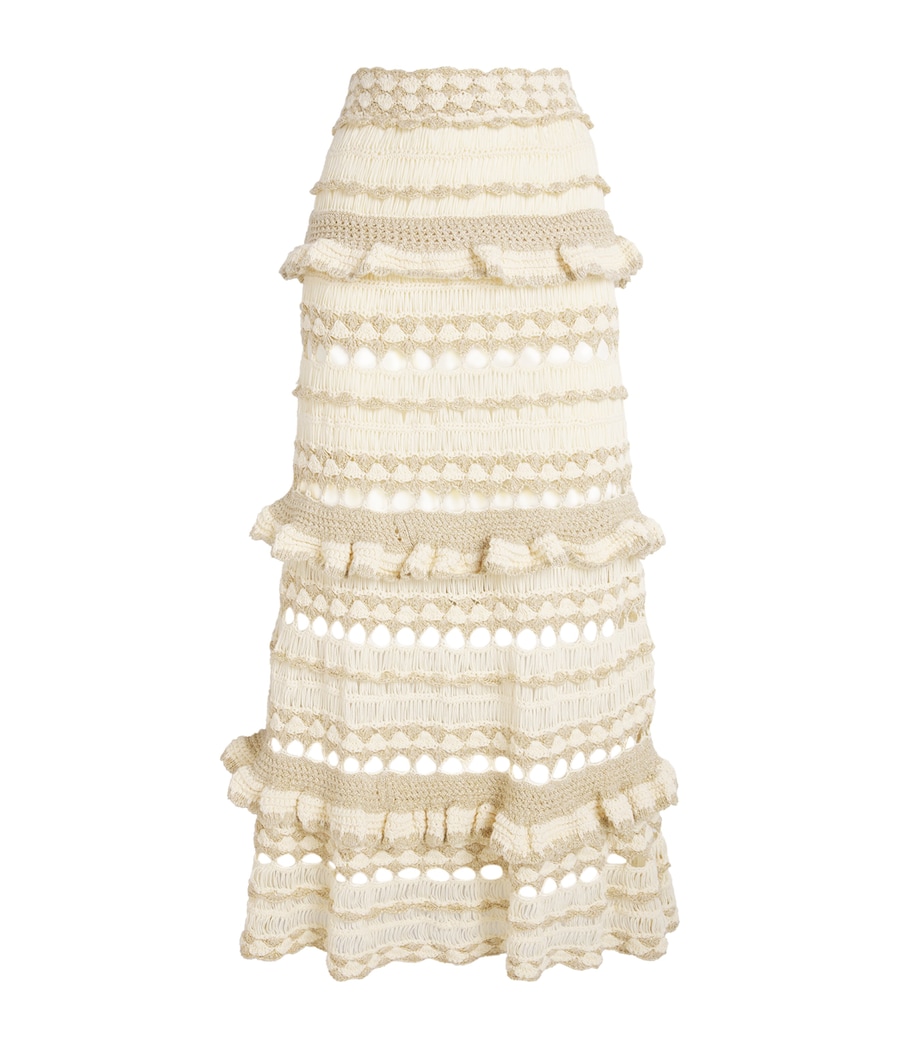 Metallic Crochet Wanderlust Midi Skirt METALLIC GLD/CRMMTGC Image 1