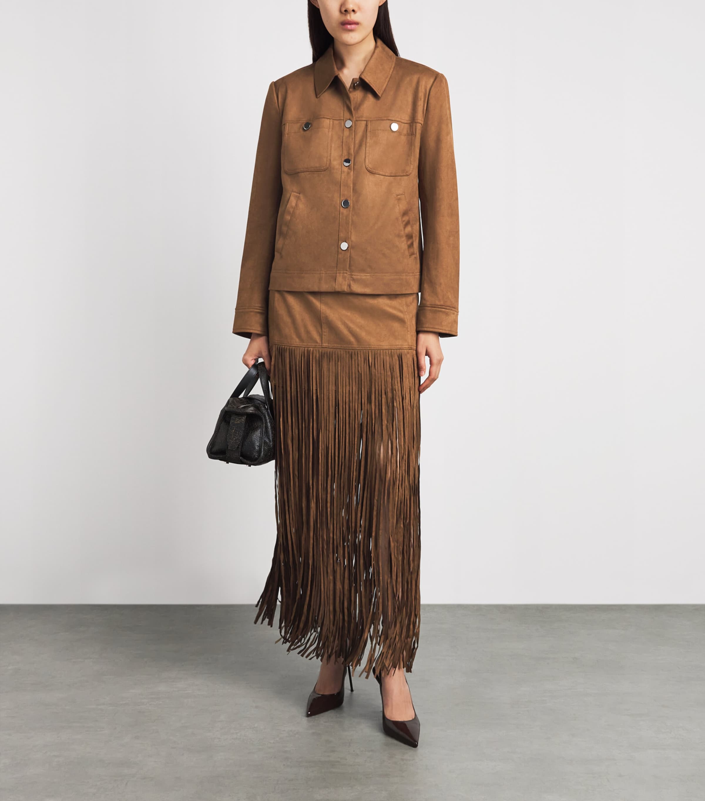 Toccin Womens Faux Suede Isayla Shacket Cedar Image 2