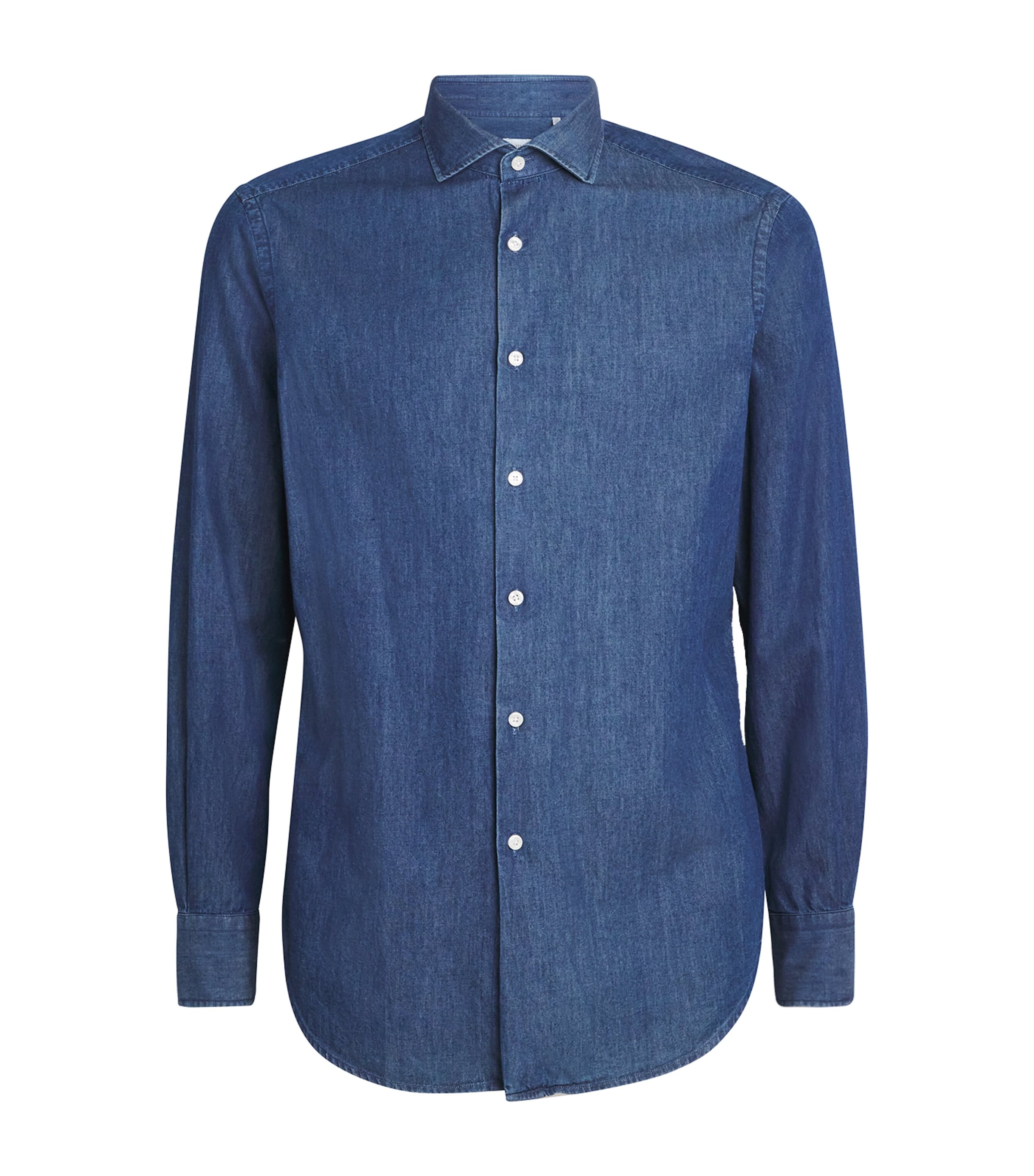 Pal Zileri Cotton Chambray Shirt In Blue
