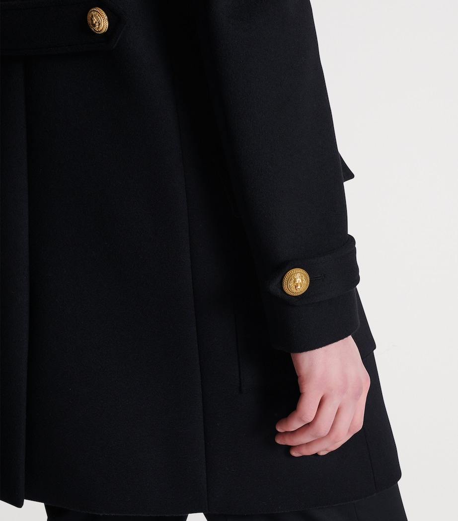 Wool-Cashmere Military Coat 0PA NOIR Image 7