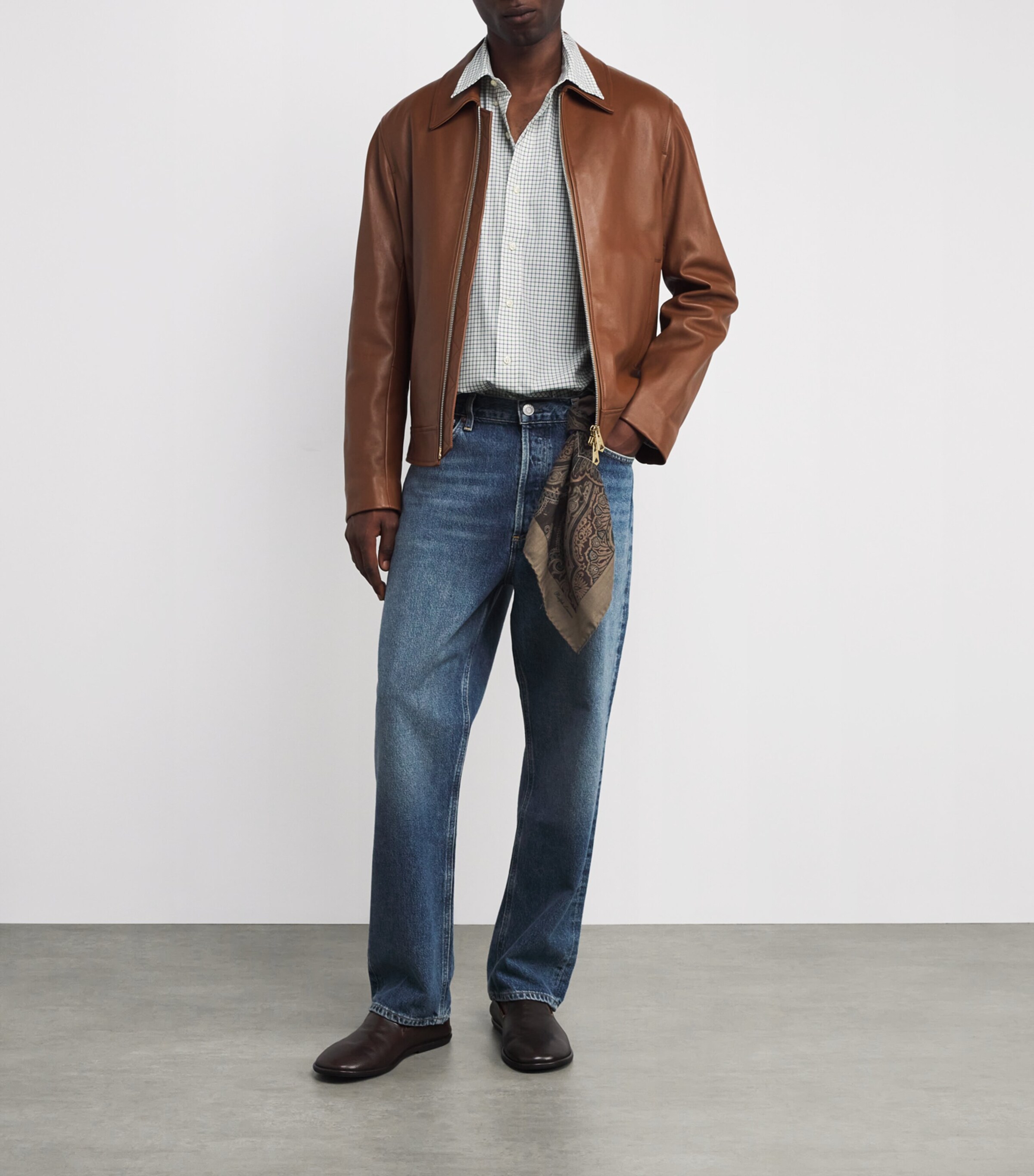 Cotton Poplin Classic Fit Check Shirt GREEN Image 2