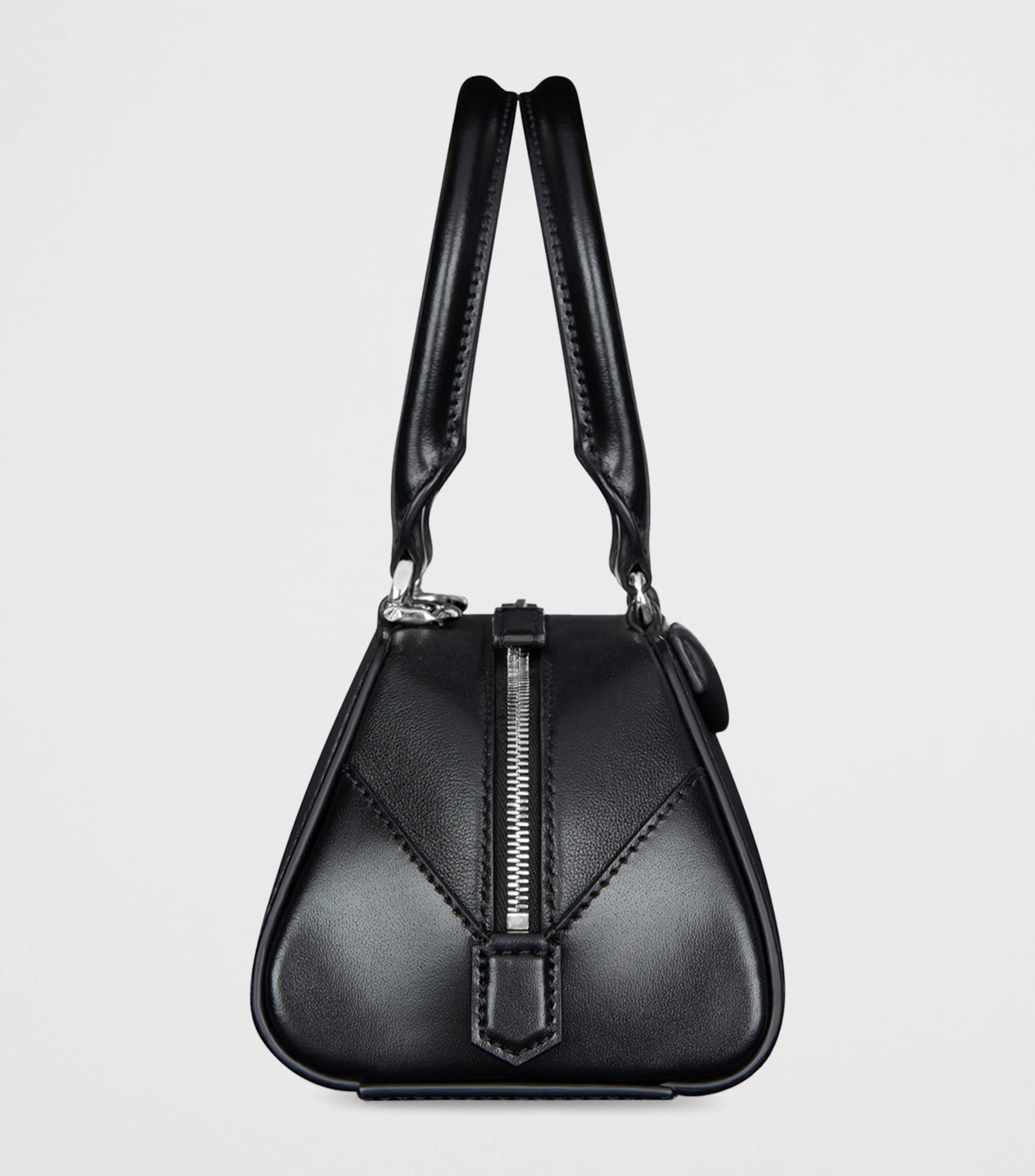 Mini Leather Antigona Cube East-West Top-Handle Bag BLACK Image 2