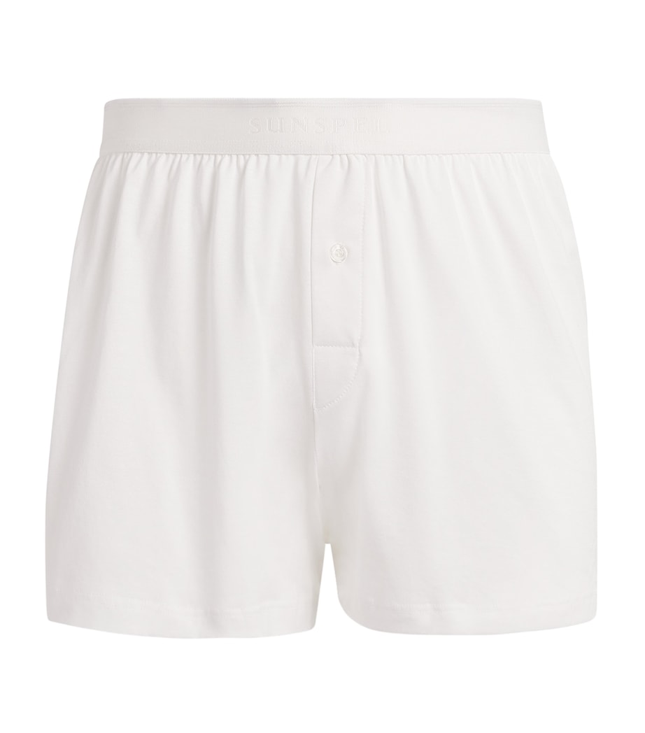 Superfine Cotton Boxer Shorts WHAA - WHITE Image 1
