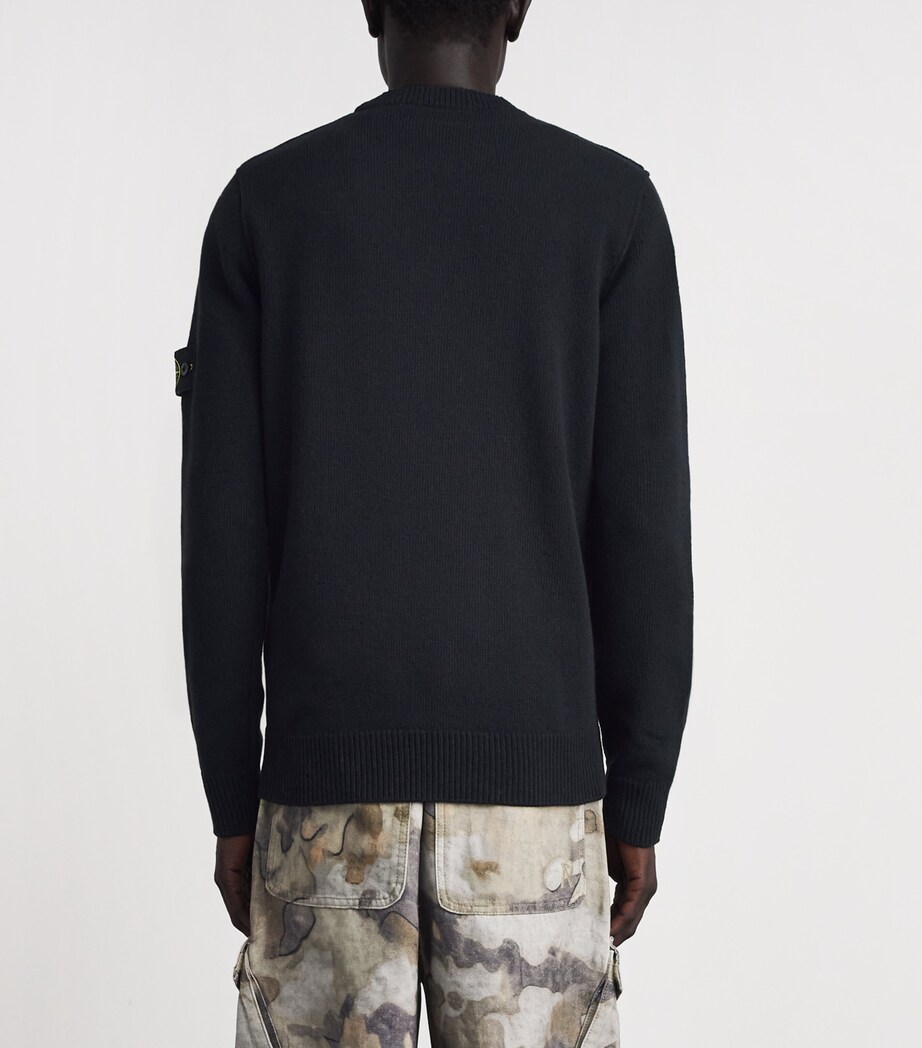 Stone Island Mens Virgin Wool-Blend Compass Sweater Image 5