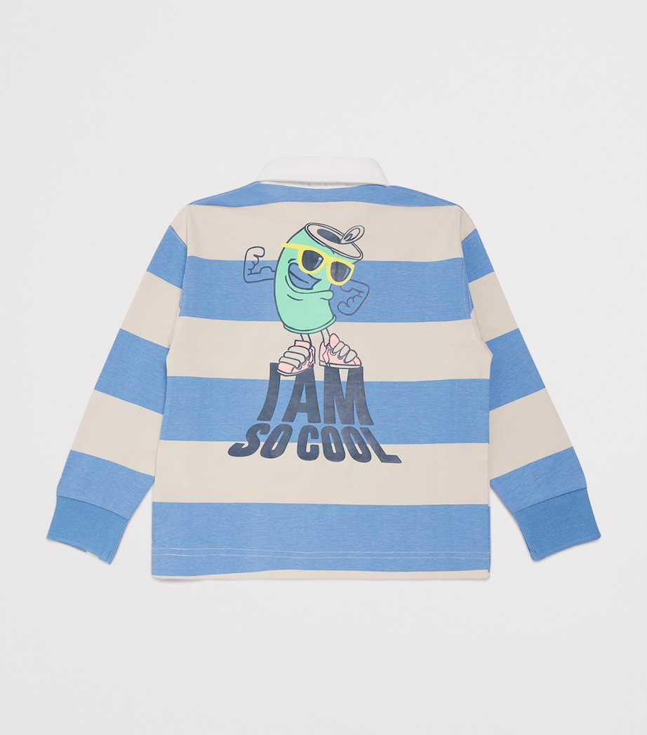 Cotton Stripe Polo Shirt (2-6 Years) PALE BLUE Image 2
