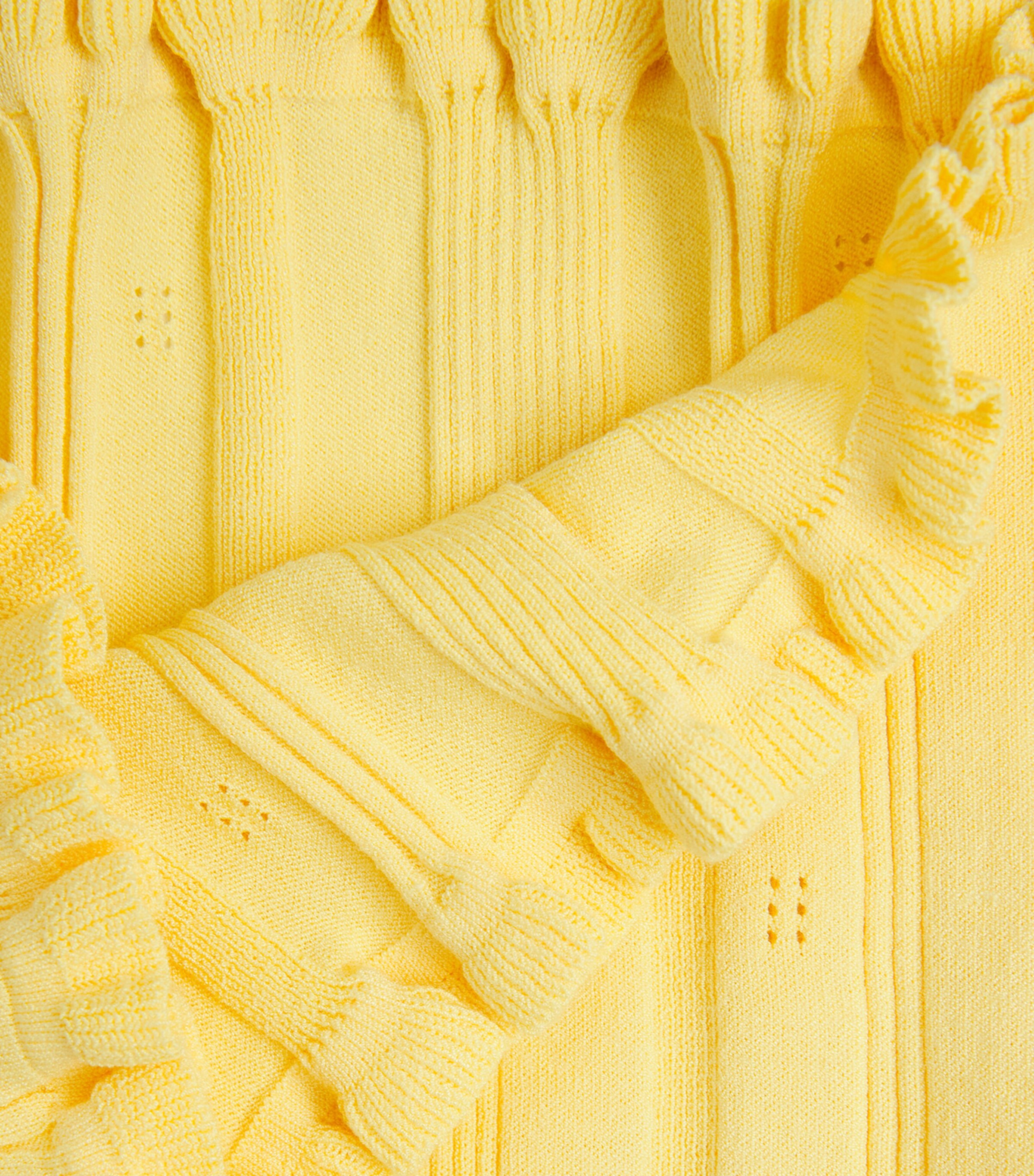 Claudie Pierlot Womens Knitted Pointelle Tank Top Sun Yellow Image 6