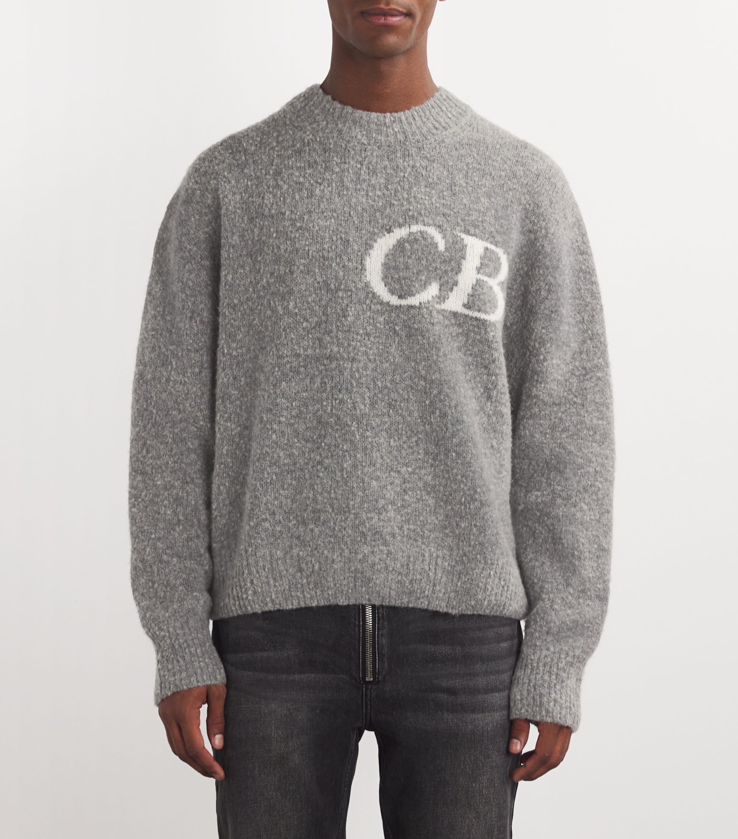 Wool-Blend Logo Sweater GREY MARL 210 Image 3