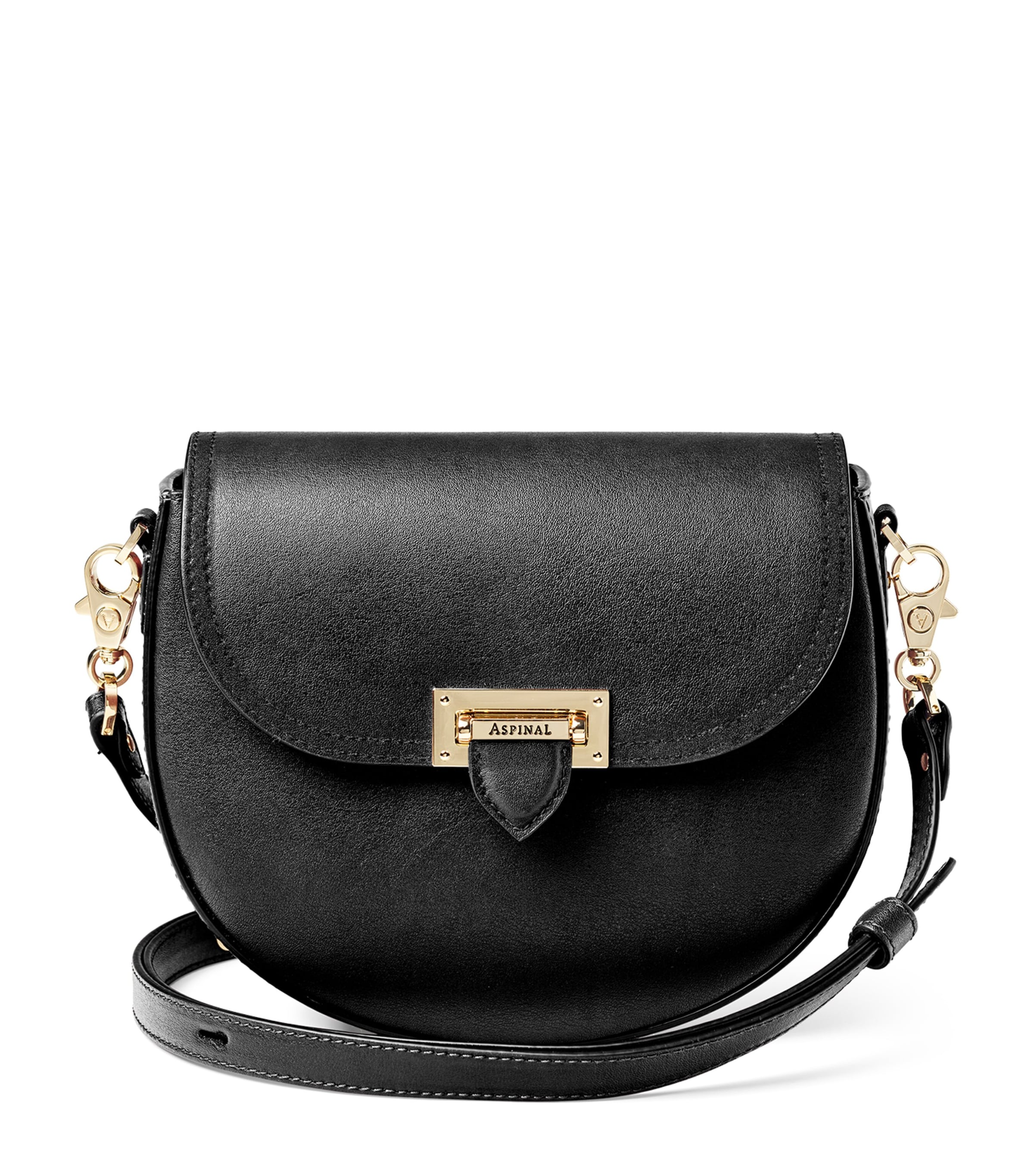 Aspinal Of London Leather-velvet Portobello Cross-body Bag In Black