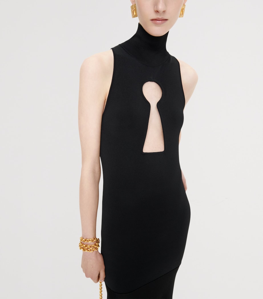 Schiaparelli Womens Keyhole Padlock and Chain Gown Black Image 4