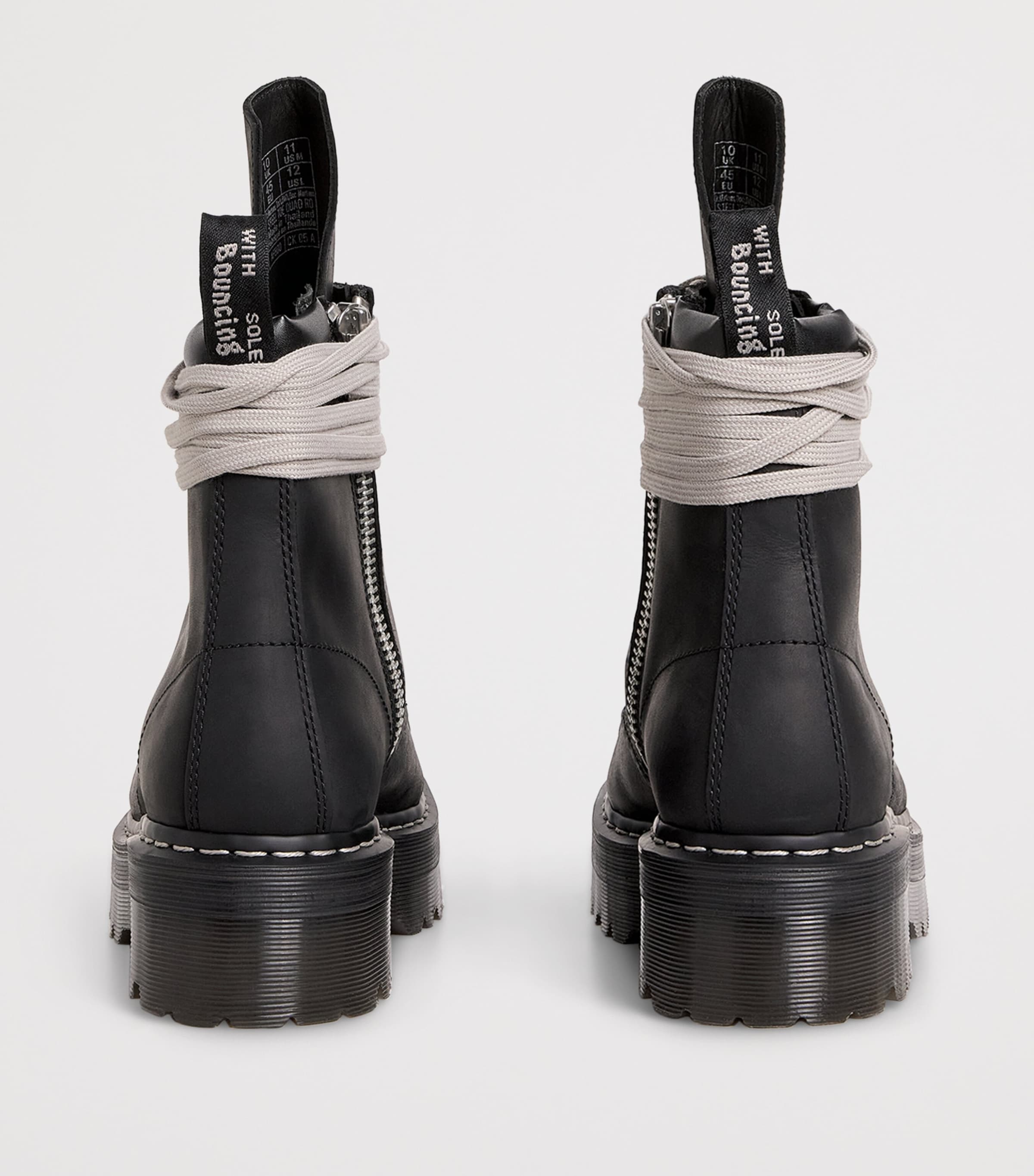 Rick Owens Black Rick Owens x Dr. Martens Leather Steel Toe Boots