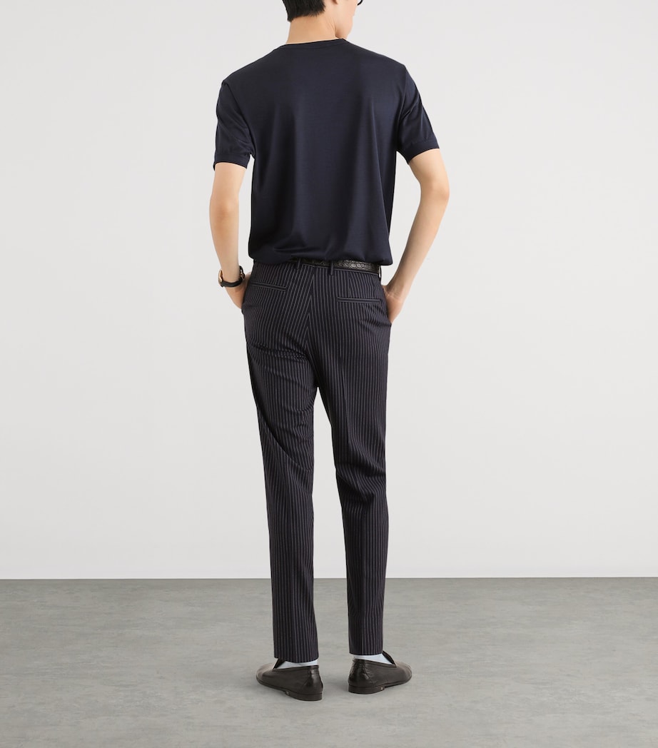 Dolce&Gabbana Mens Silk T-Shirt Very Dark Blue Image 3