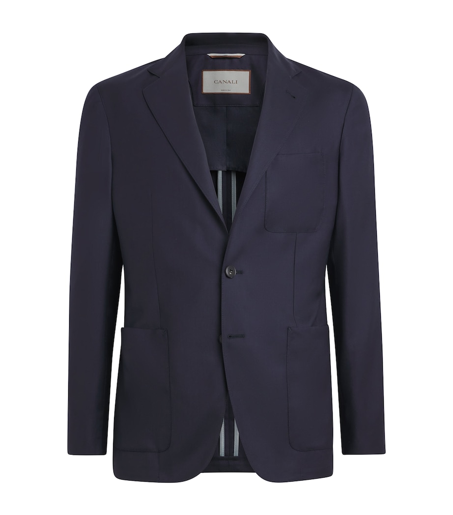 Canali Mens Wool-Silk Deconstructed Suit Jacket Image 1