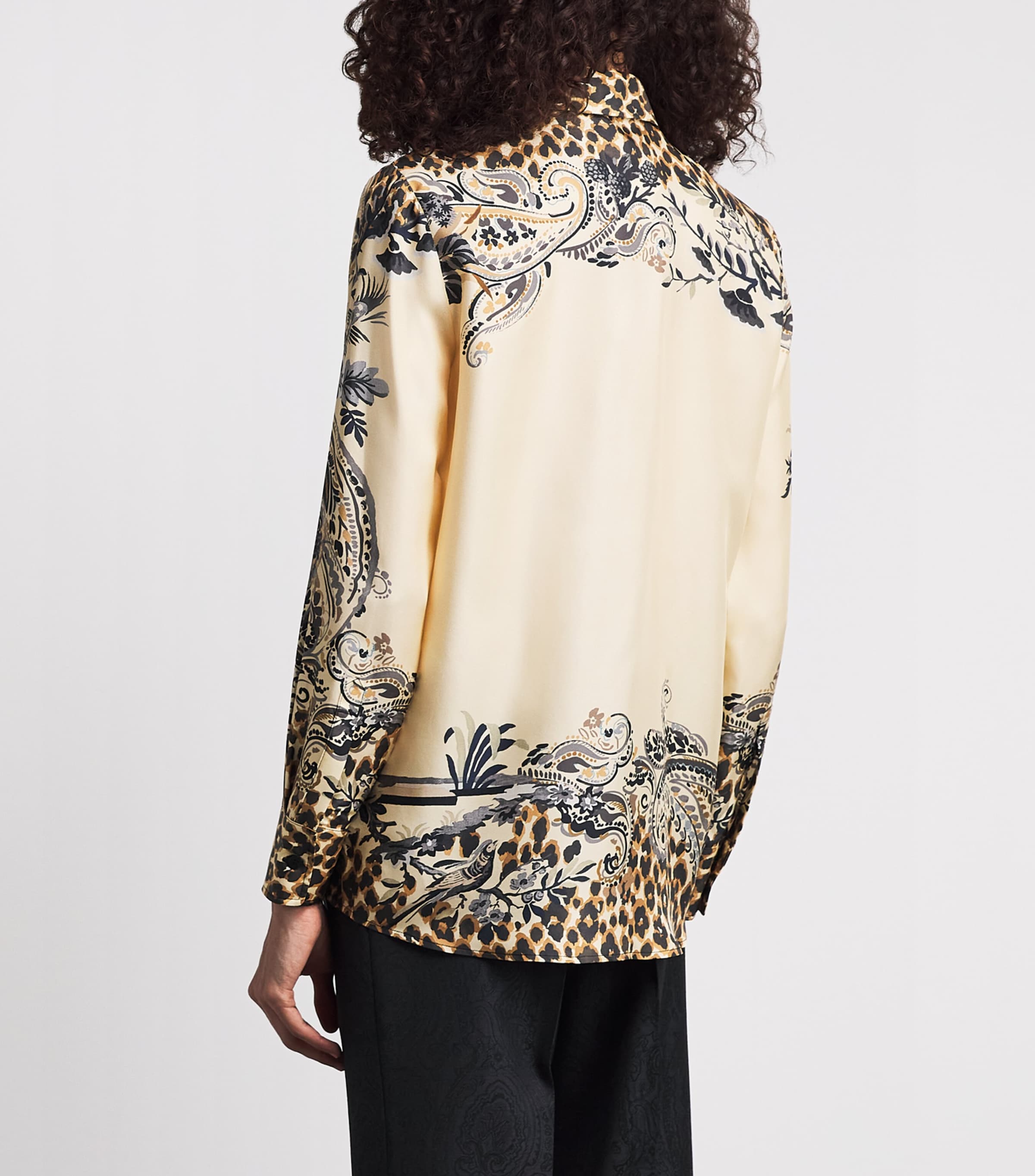 Etro Womens Silk Leopard Shirt Beige Image 5