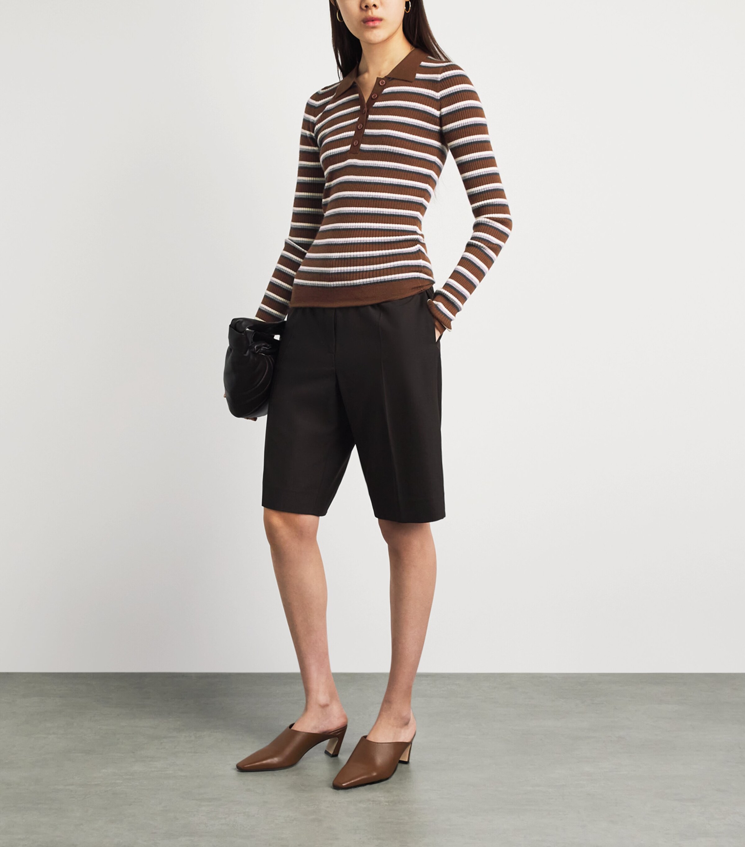 Herskind Womens Cashmere Stripe Milo Polo Shirt Stripe Image 2
