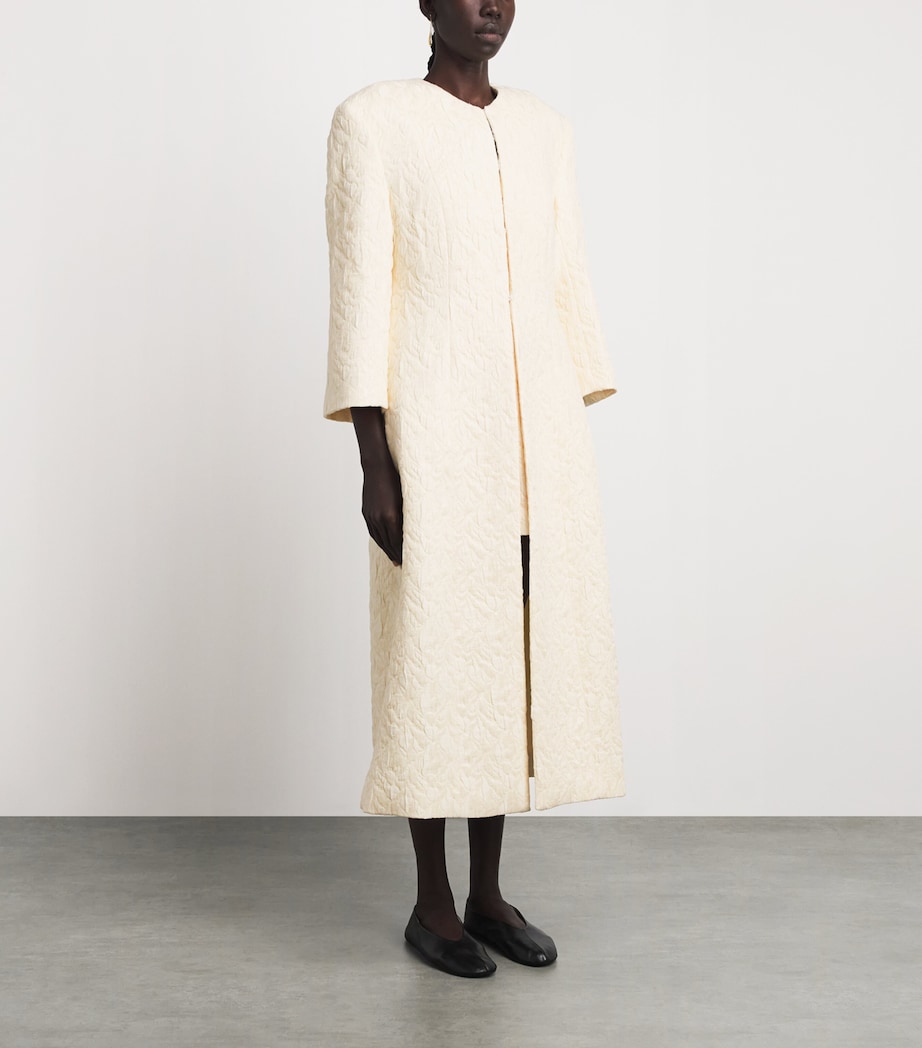 CAMILLA AND MARC Womens Cloqué Gracia Coat Mcrm Cream Image 4