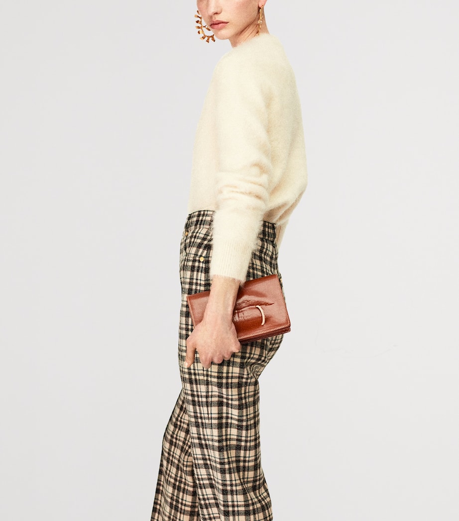 Leather Moulded Mouth Clutch Bag 851 TABAC Image 3