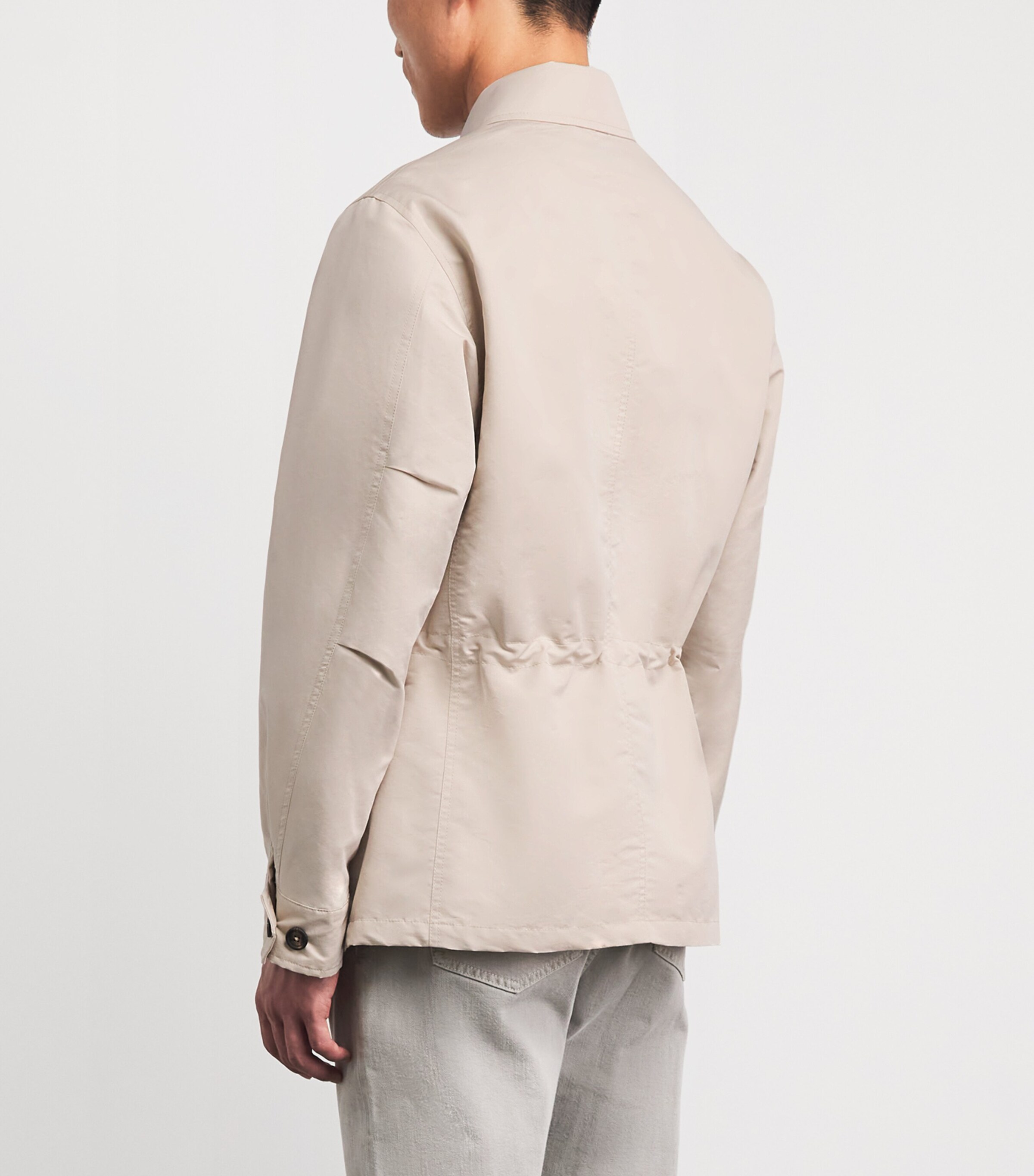 Eleventy Mens Cotton-Silk Safari Jacket Sabbia Image 5