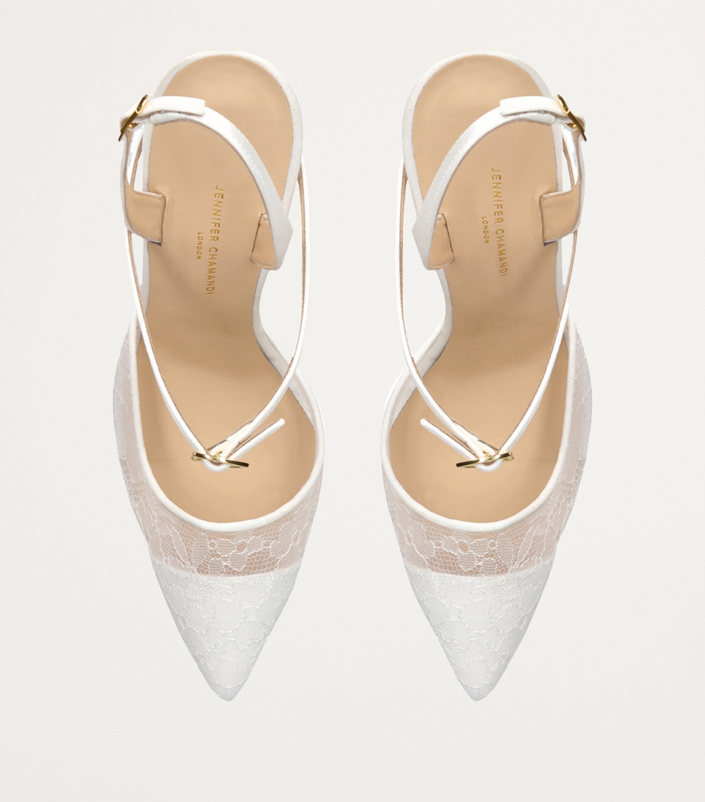 Lace Vittorio Slingback Pumps 105 WHITE Image 4