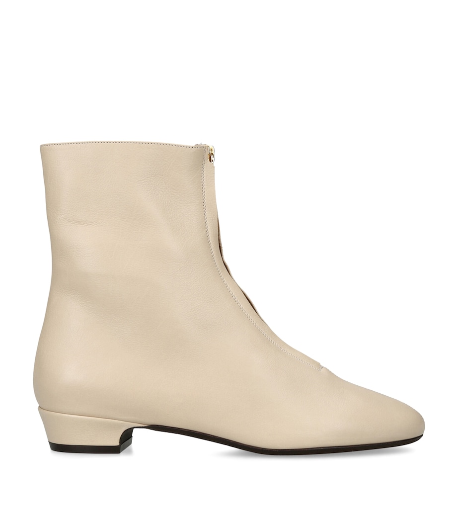 Herbert Levine Leather Easy Does it Ankle Boots Bone Image 1