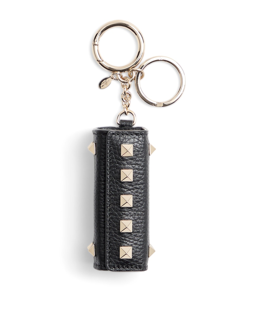Valentino Garavani Leather Rockstud Lipstick Case Keyring Image 1