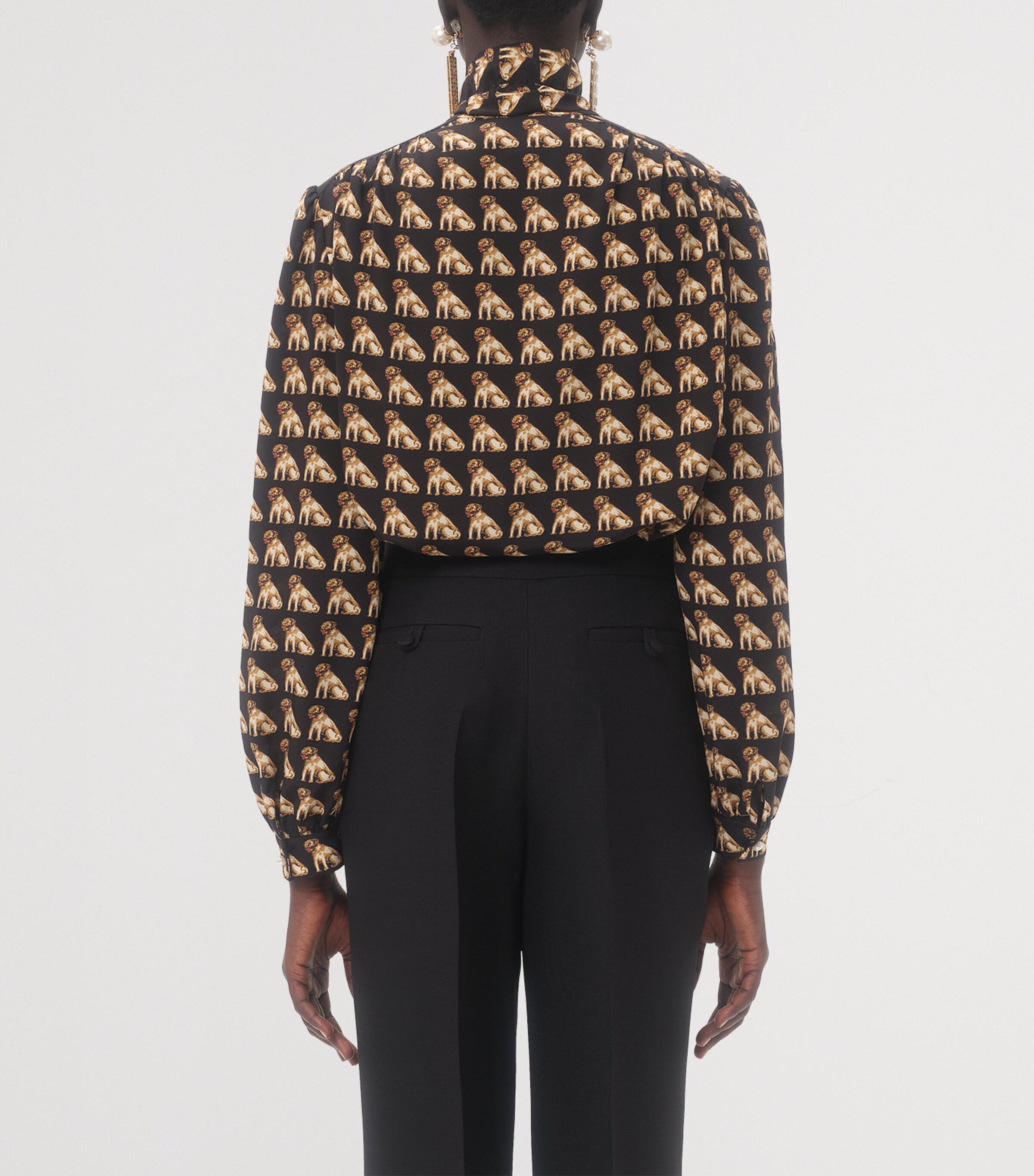 Silk Dog Print Shirt K92 Image 4