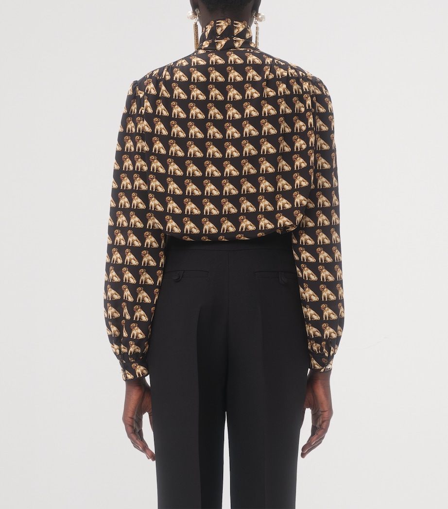 Silk Dog Print Shirt K92 Image 4