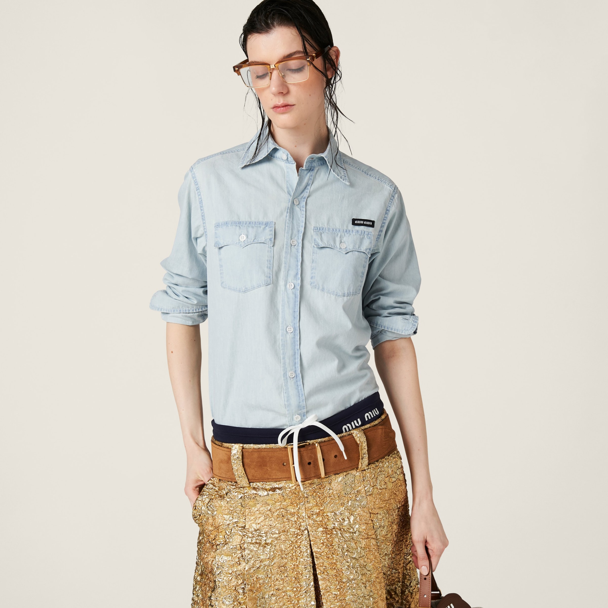 Chambray Shirt F0076 Image 2