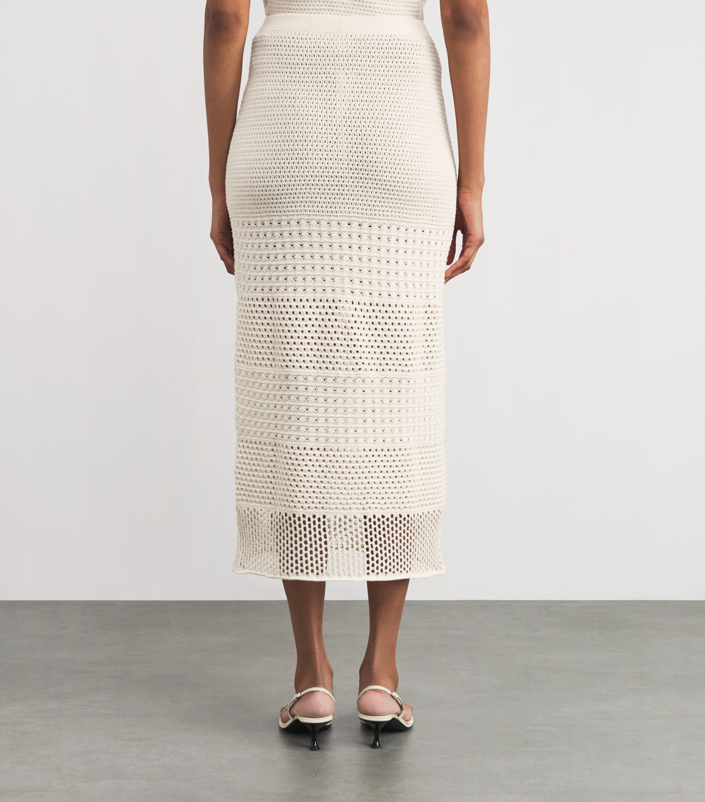 ESCVDO Womens Crochet Amada Maxi Skirt Ivory Image 4