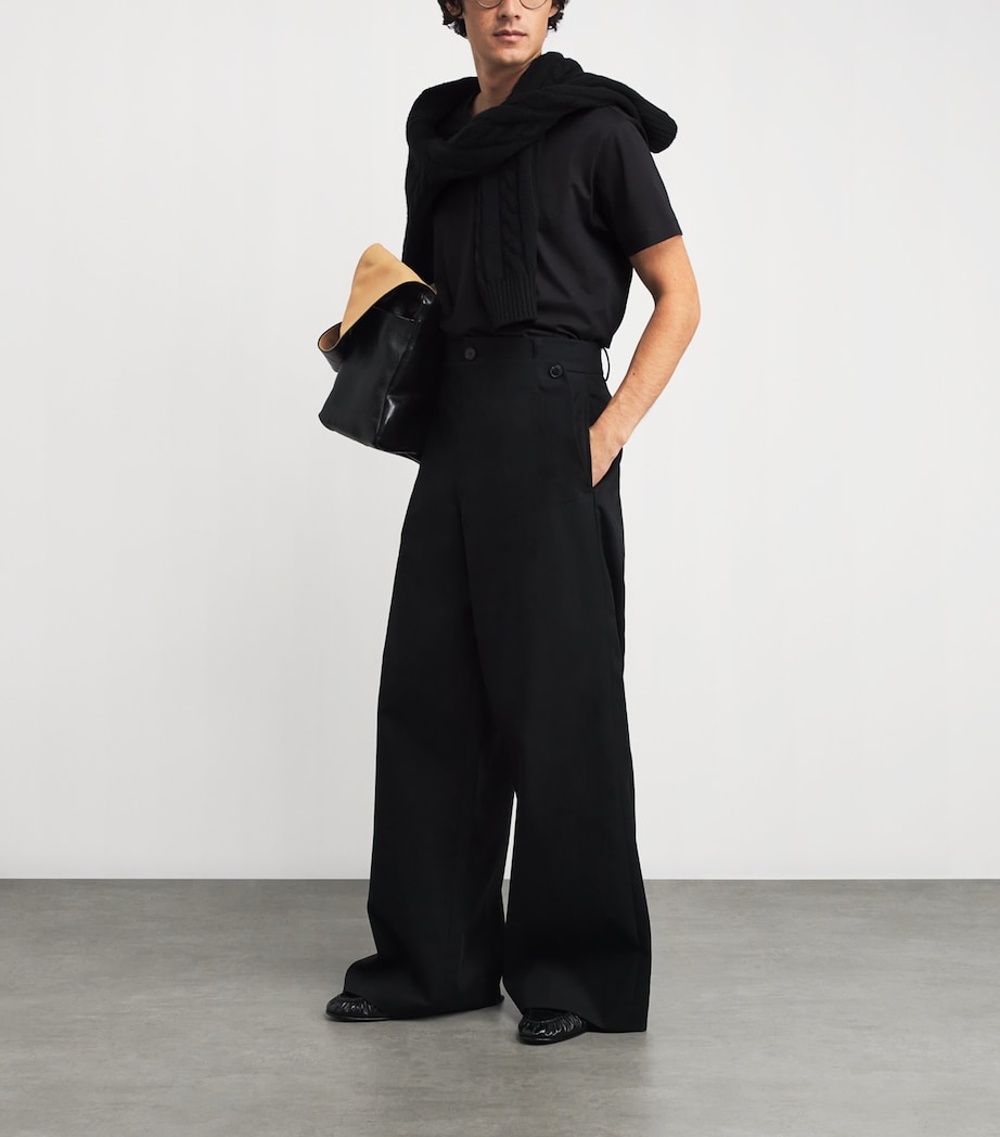 Cotton Crew-Neck T-Shirt 020 BLACK Image 2