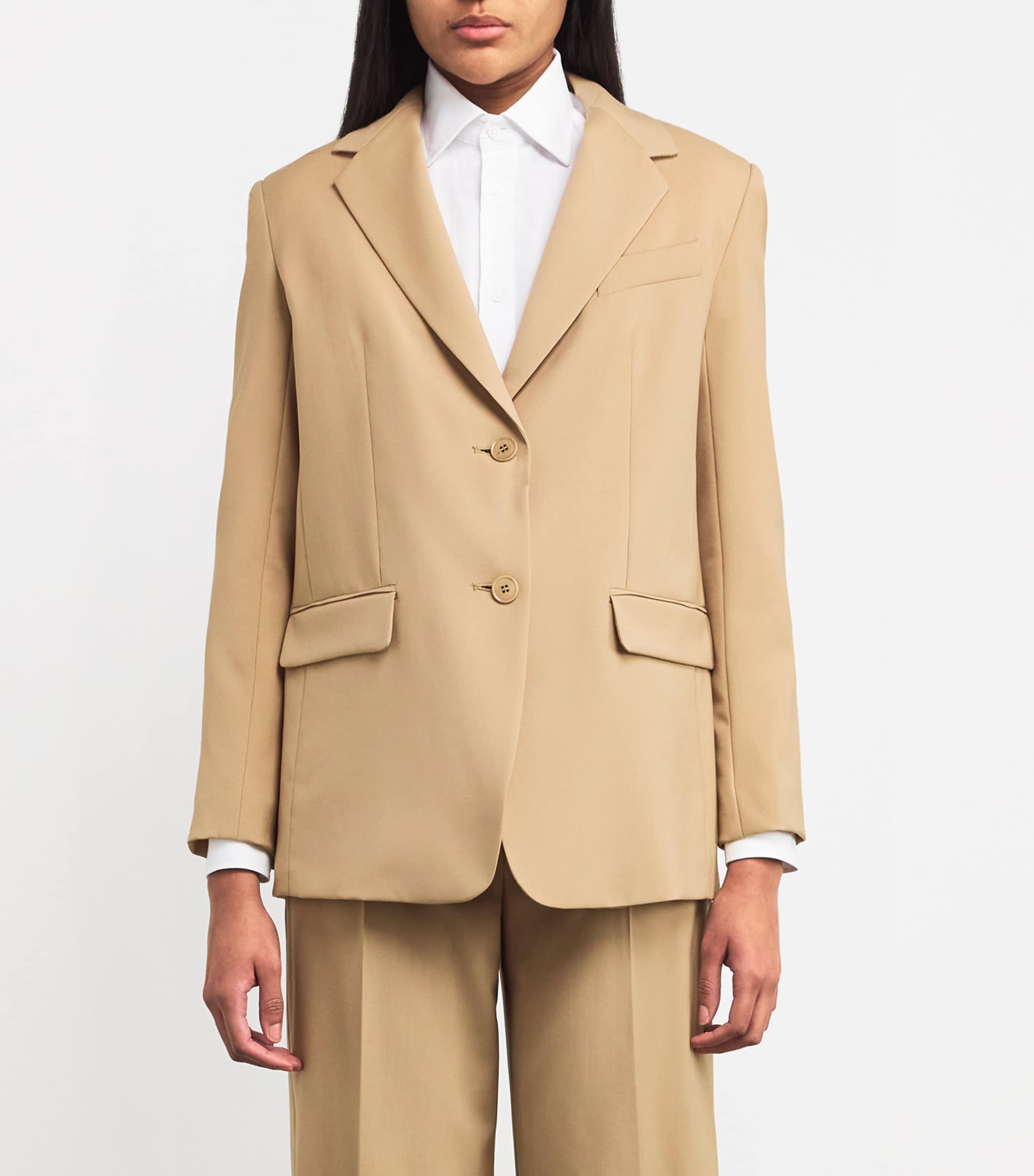 Wool Canvas Blazer BEIGE Image 3
