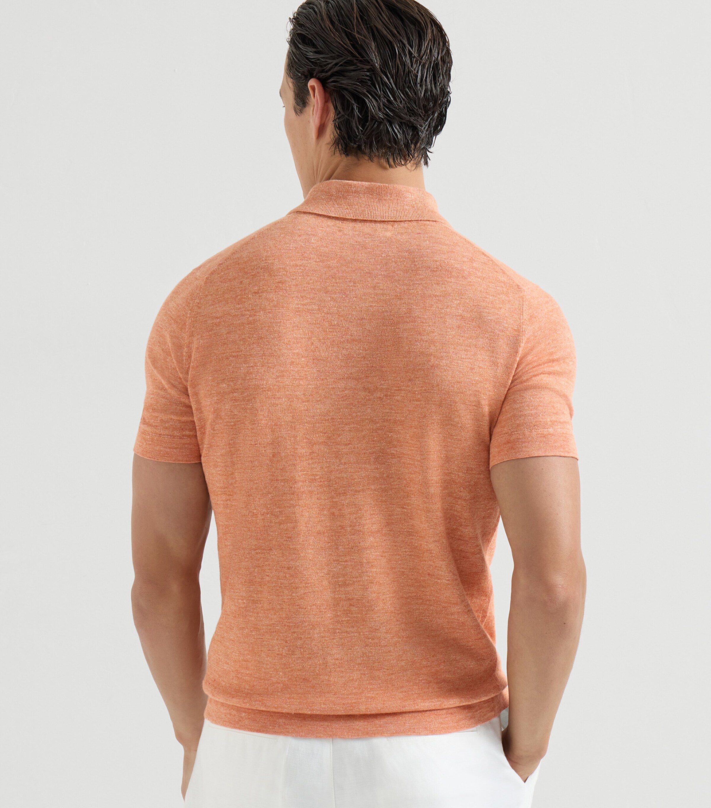 Brunello Cucinelli Mens Linen-Cotton Polo Sweater Image 5