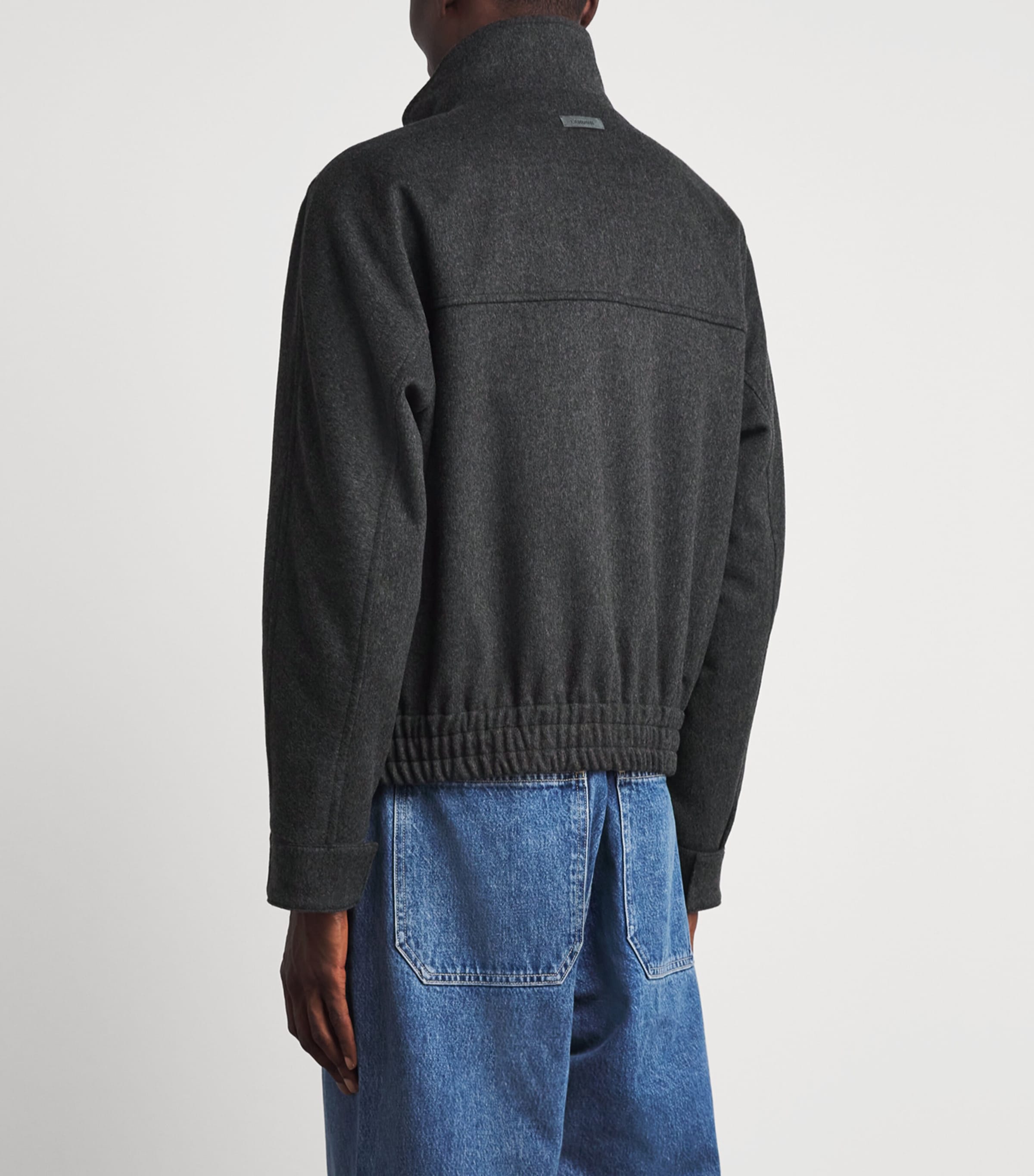 Lardini Mens Virgin Wool High Neck Jacket Dark Grey Image 5