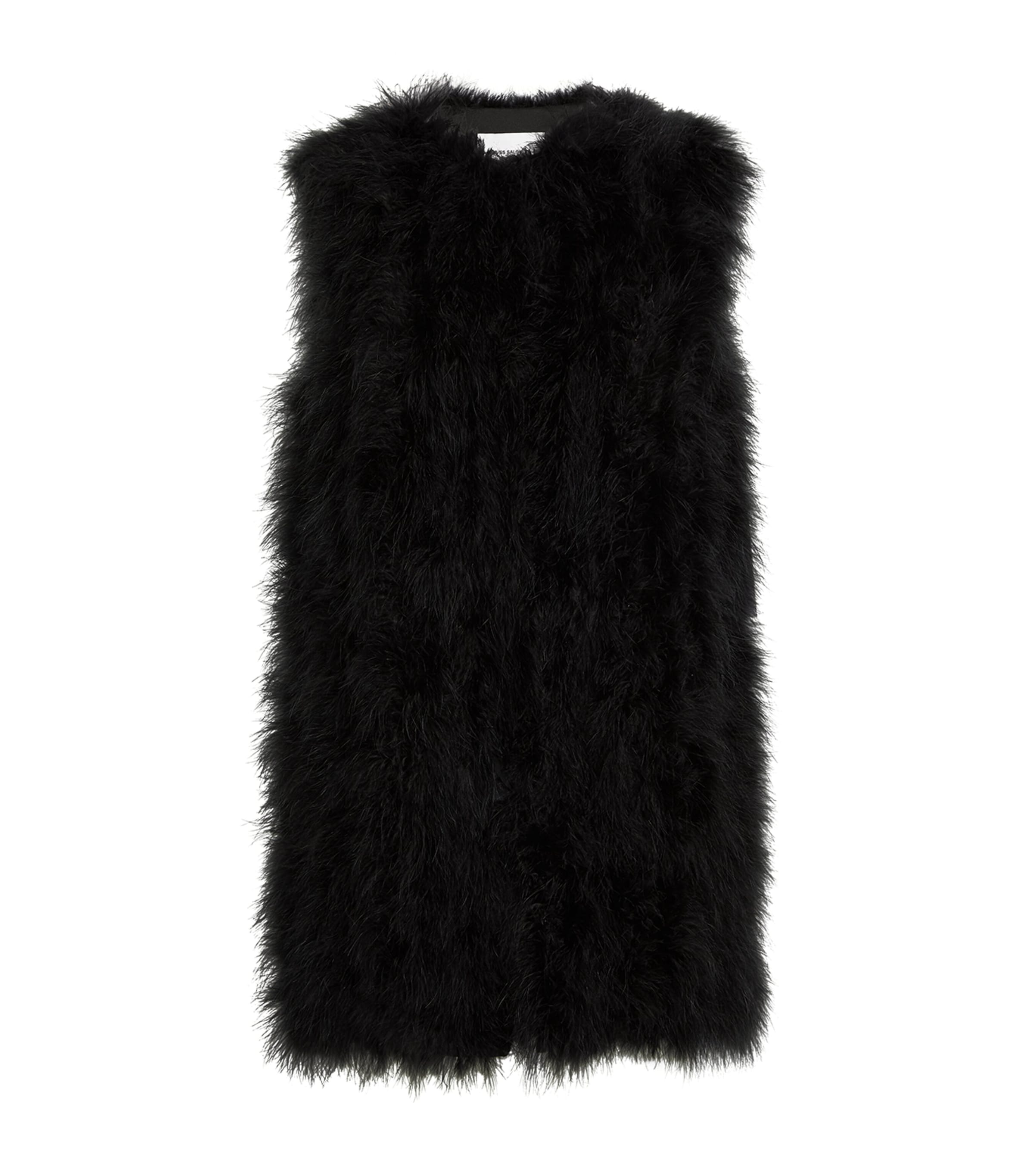 Yves Salomon Feather Gilet In Black