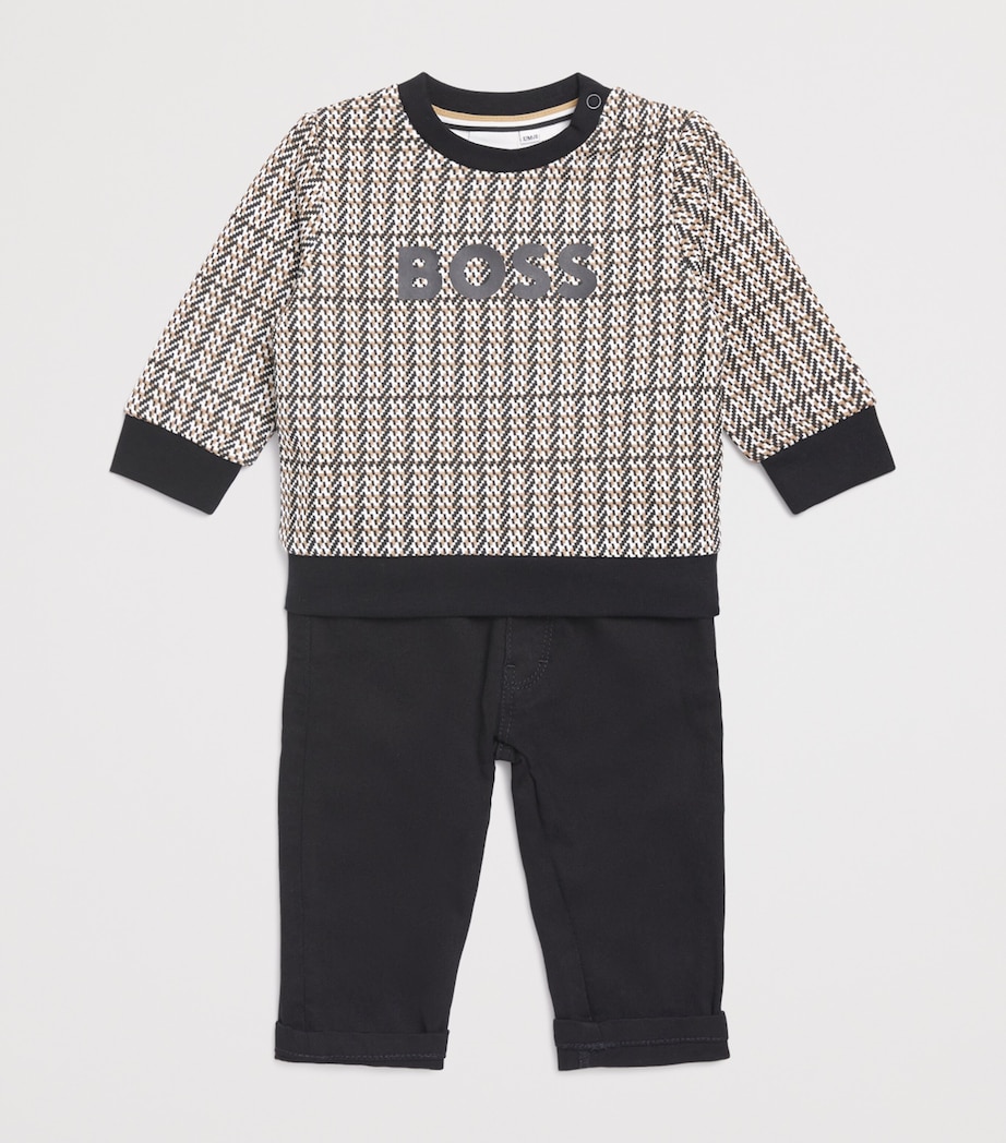 Cotton-Blend Logo Sweatshirt (3-18 Months) BLACK Image 3