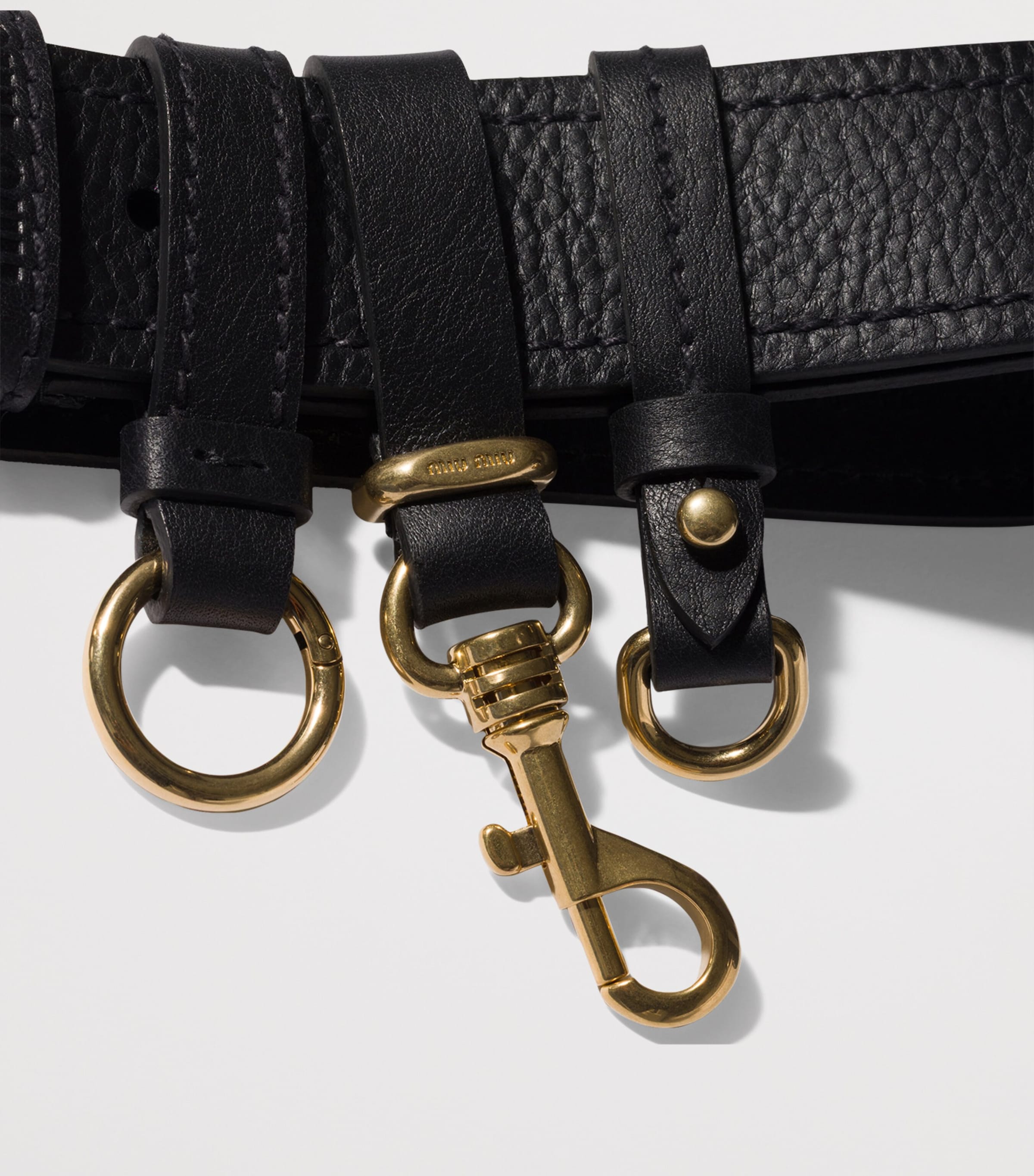 Miu Miu Calfskin Buckle-Detail Belt Image 2