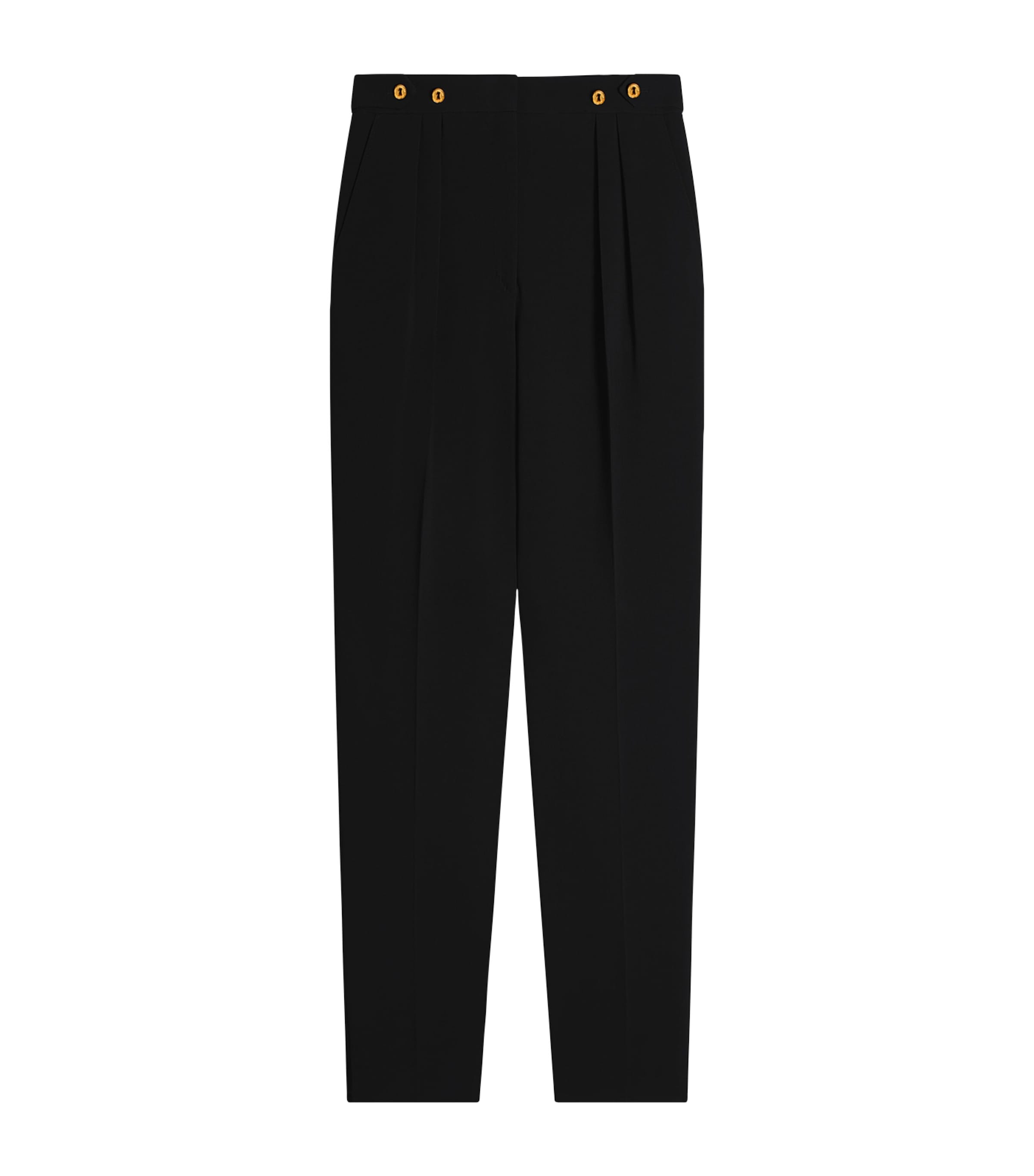 Schiaparelli Womens Wool-Silk Straight Trousers Black Image 1