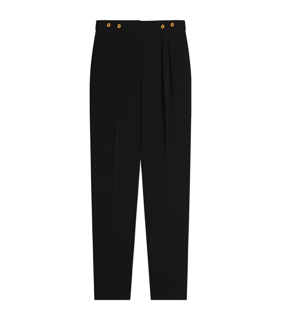 Schiaparelli Womens Wool-Silk Straight Trousers Black Image 1