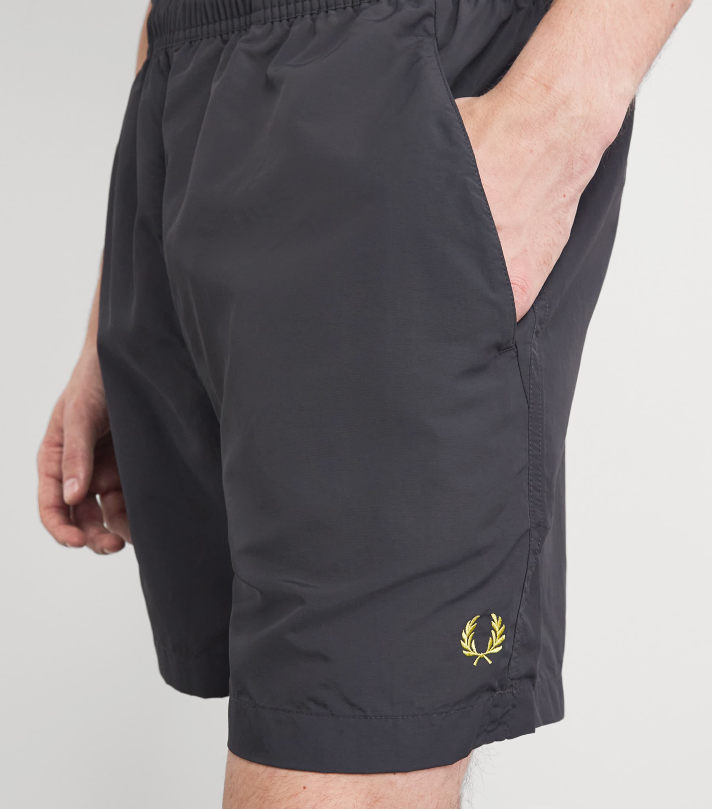 Fred Perry Mens Logo Tennis Shorts Anchor Grey Image 3