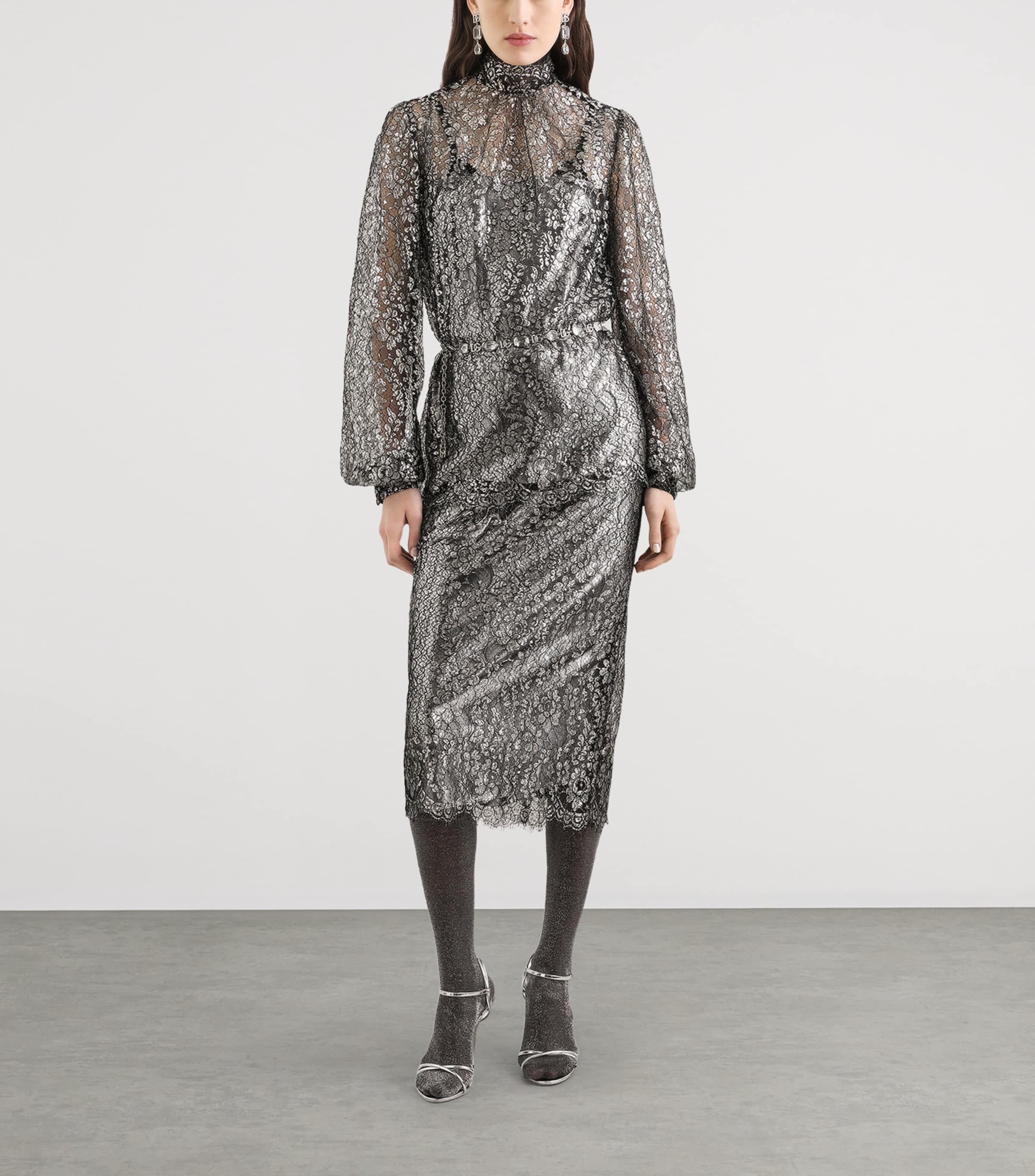 Embroidered Floral Maxi Skirt S0998-SILV Image 2