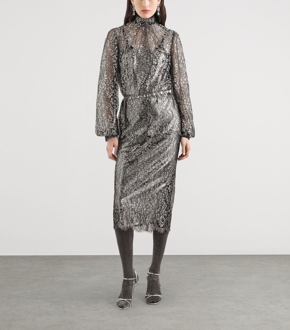 Embroidered Floral Maxi Skirt S0998-SILV Image 2