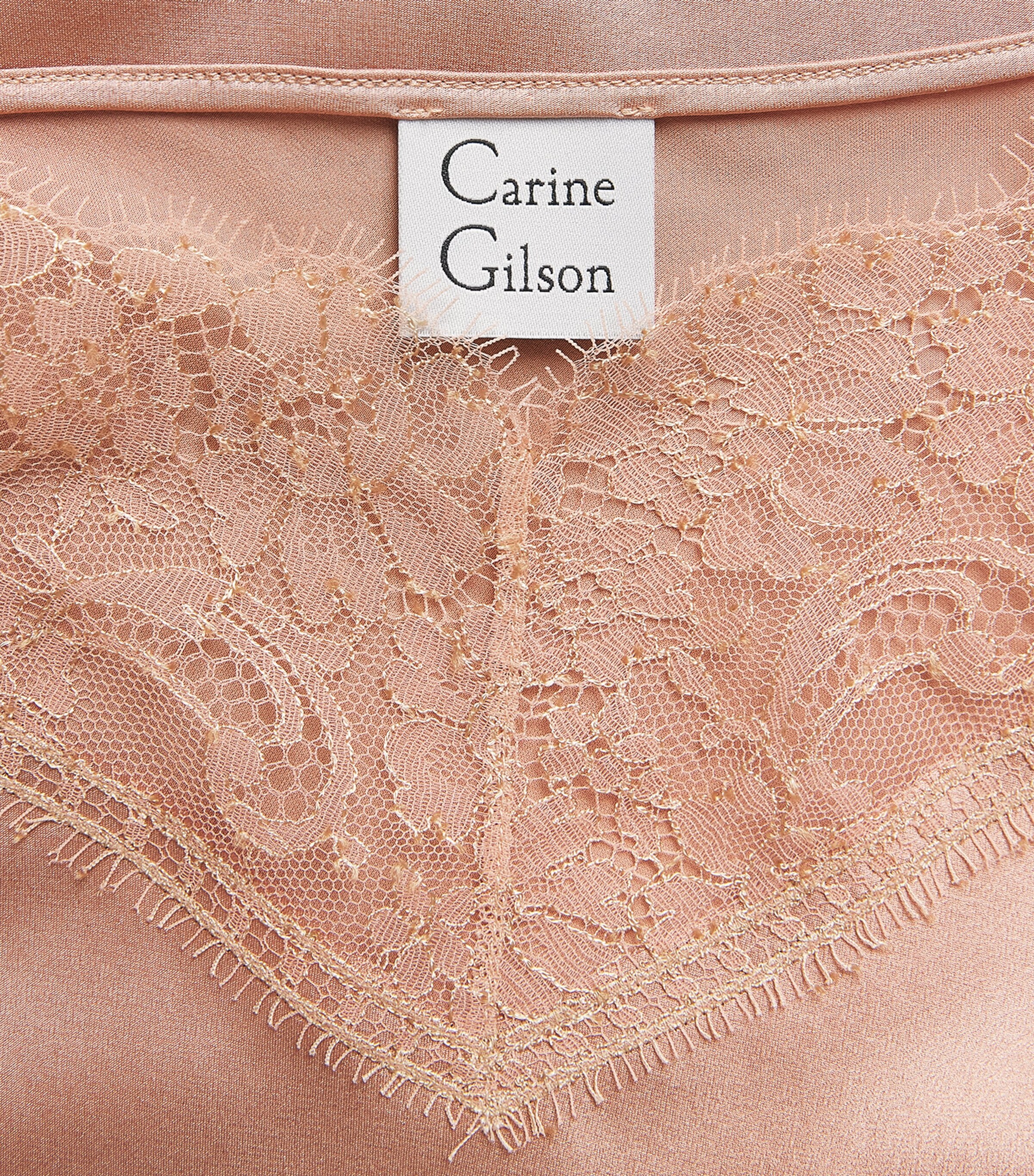 Carine Gilson Womens Silk Cérès Lace Camisole Beige Vision Image 6